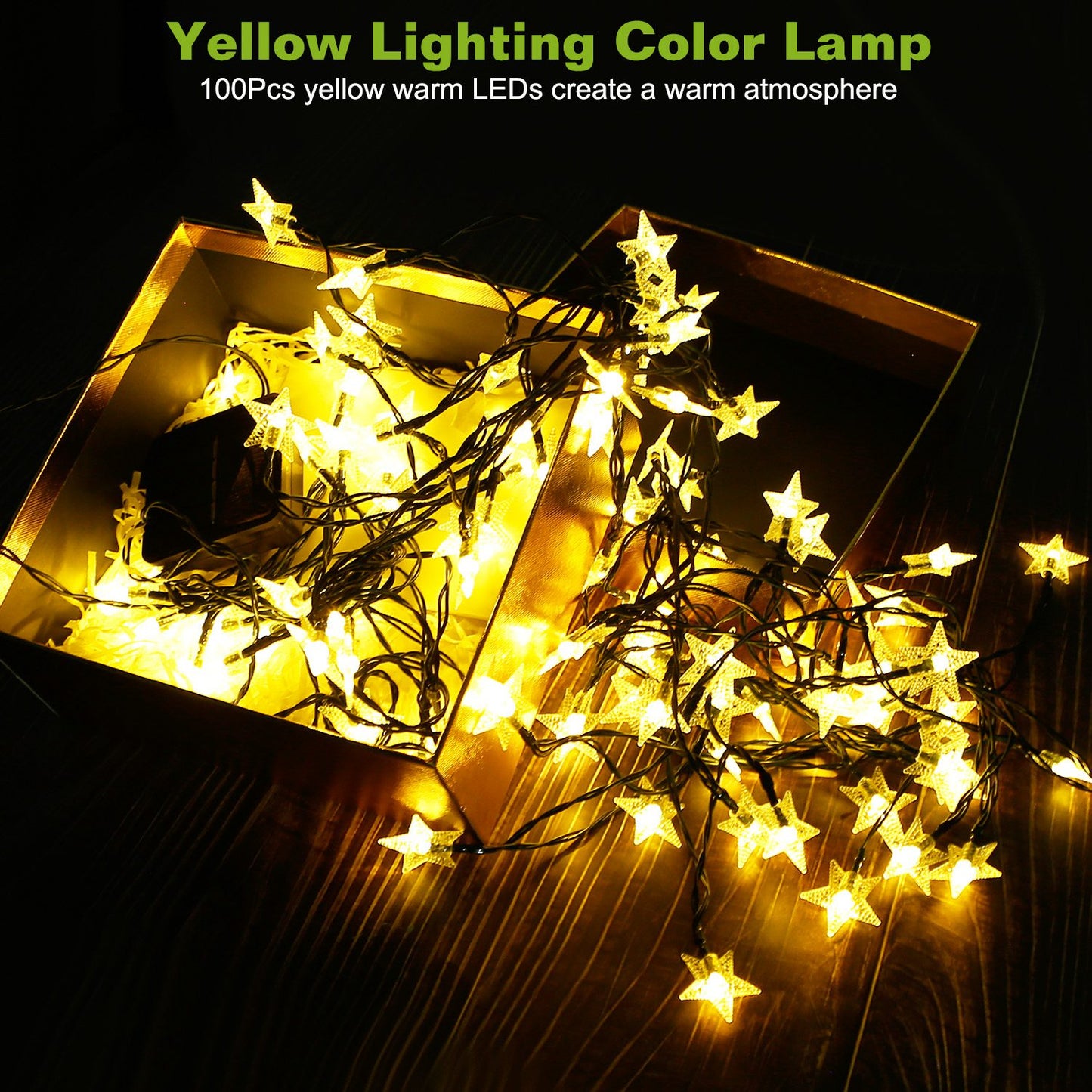 Solar Star String Lights 39.3ft 100 LED Waterproof Outdoor