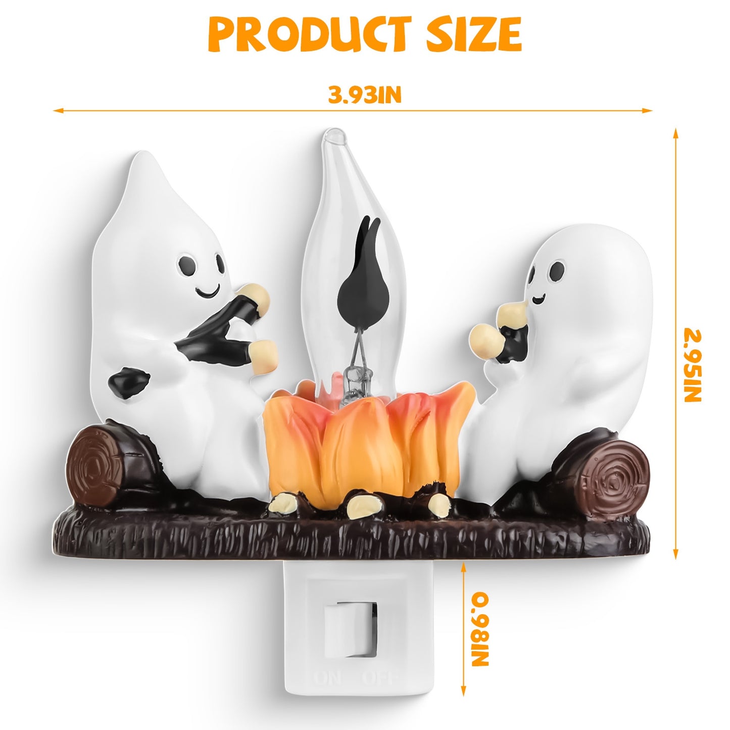 Ghost Campfire Flickering Night Light - 2 Pack Halloween Decor