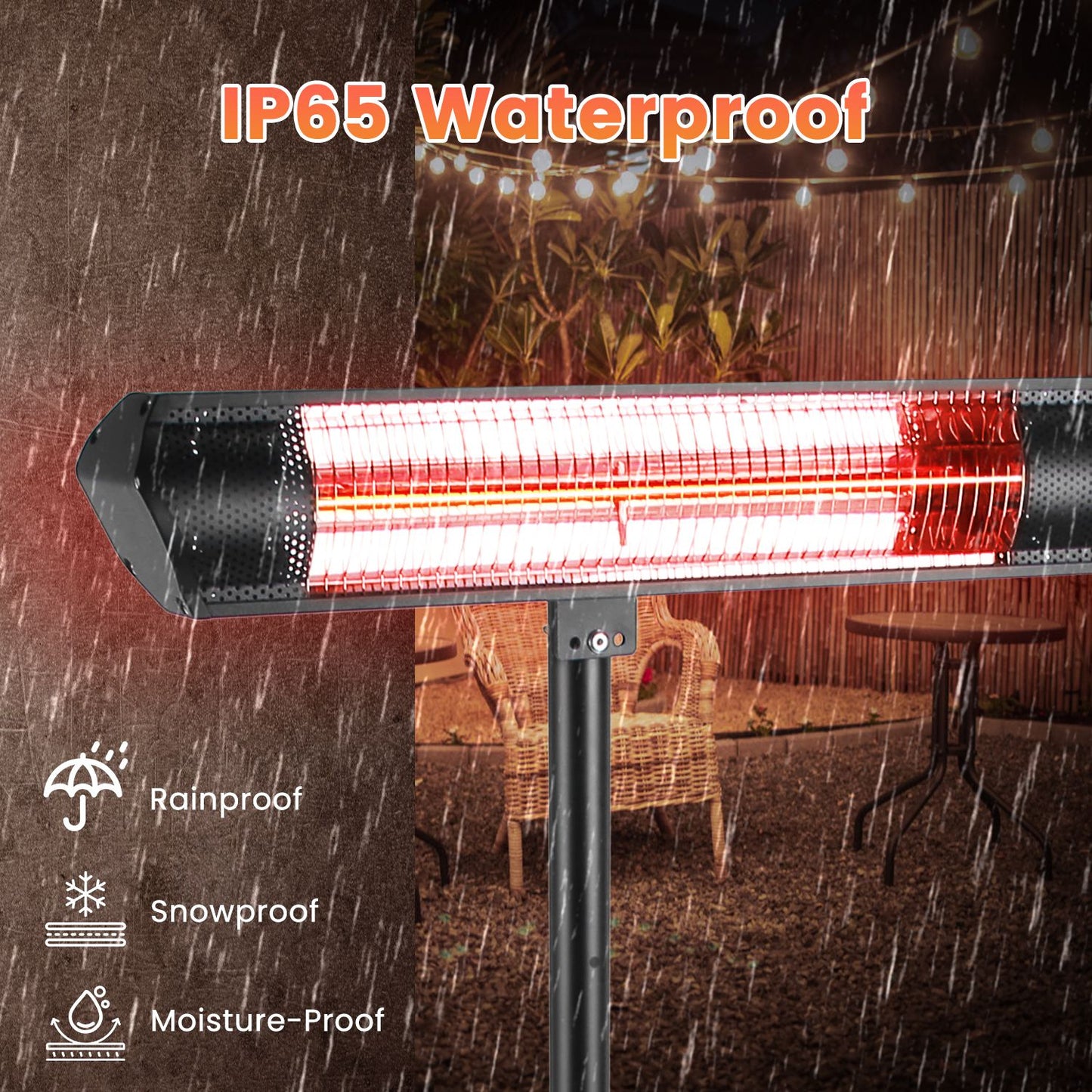 1500W Infrared Patio Heater with Adjustable Tripod Stand