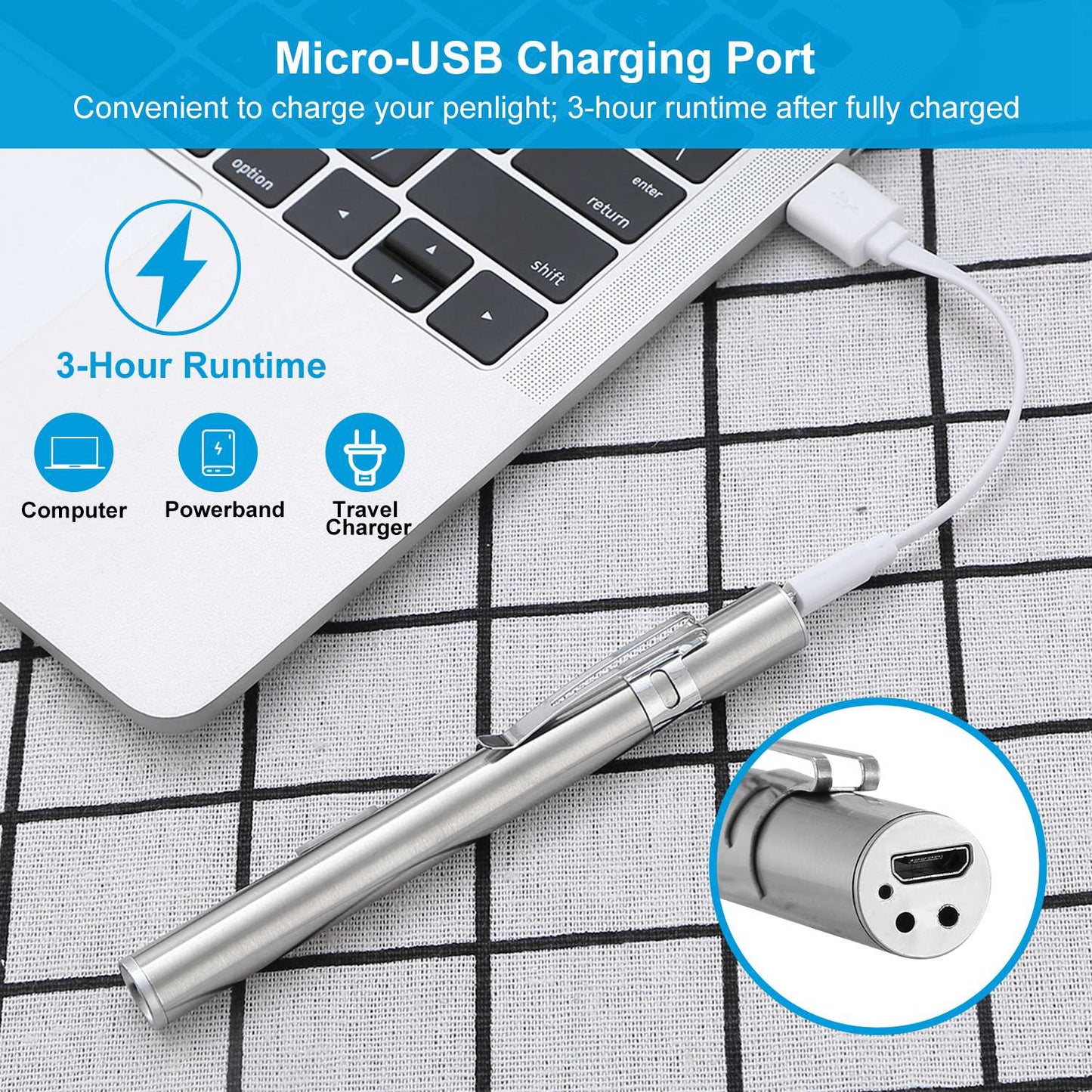 2Pcs Inspection Penlight for Nurses