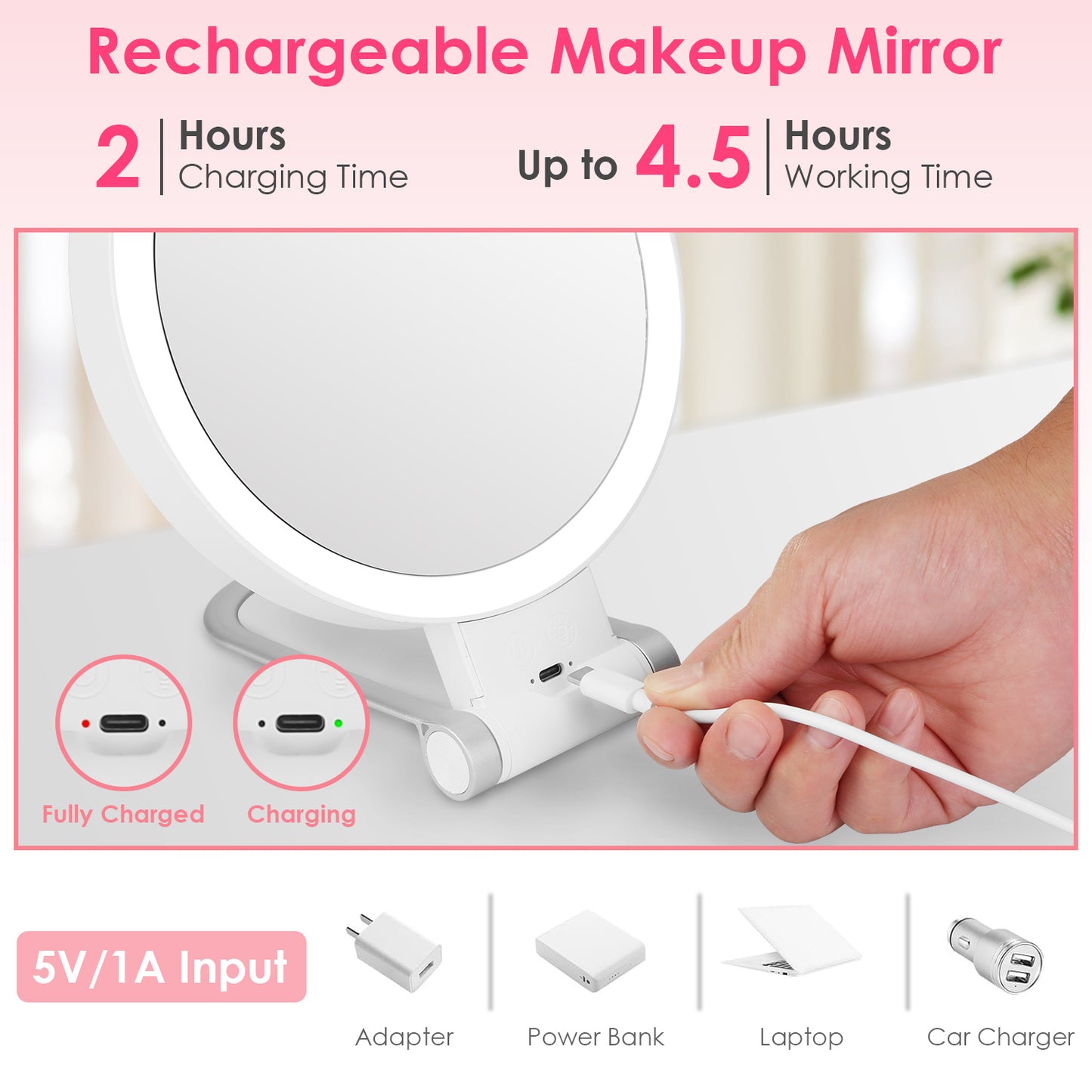 20X/1X Double-Sided Magnifying Makeup Mirror