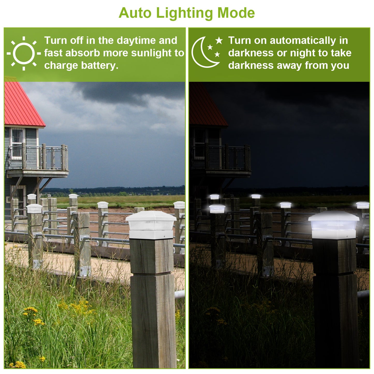 Solar Post Cap Light for 5x5 Inch Fence & Deck Posts