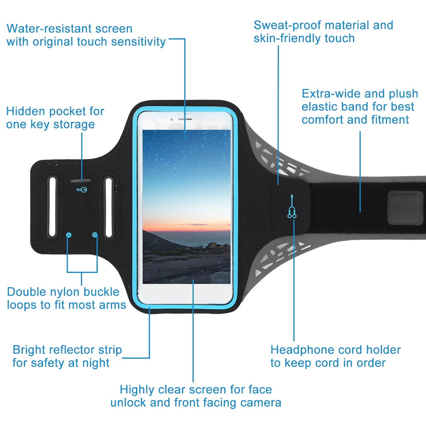 Running Armband Phone Holder with Sweat-Resistant Design