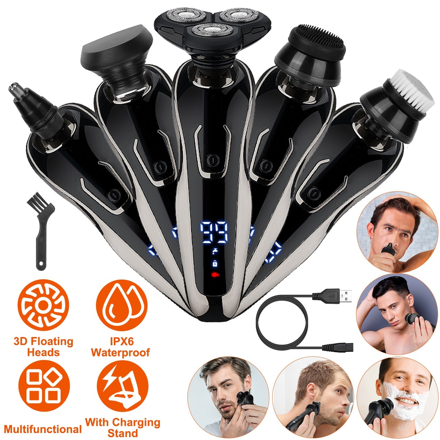 5-In-1 Electric Cordless Razor Shaver
