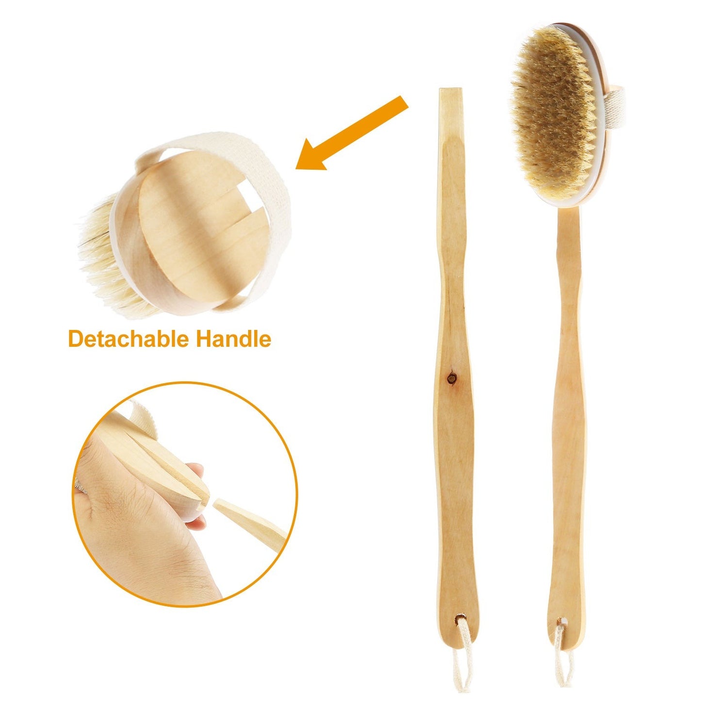 15" Bath Brush Shower Body Back Scrubber