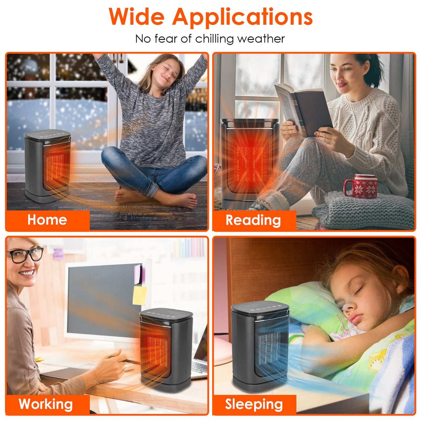 1500W Ceramic Space Heater with Remote Control & Oscillation
