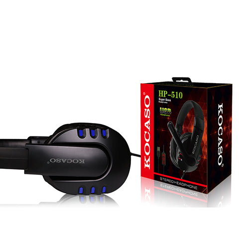 Dynamic Stereo Headphones with Adjustable Mic - Blue