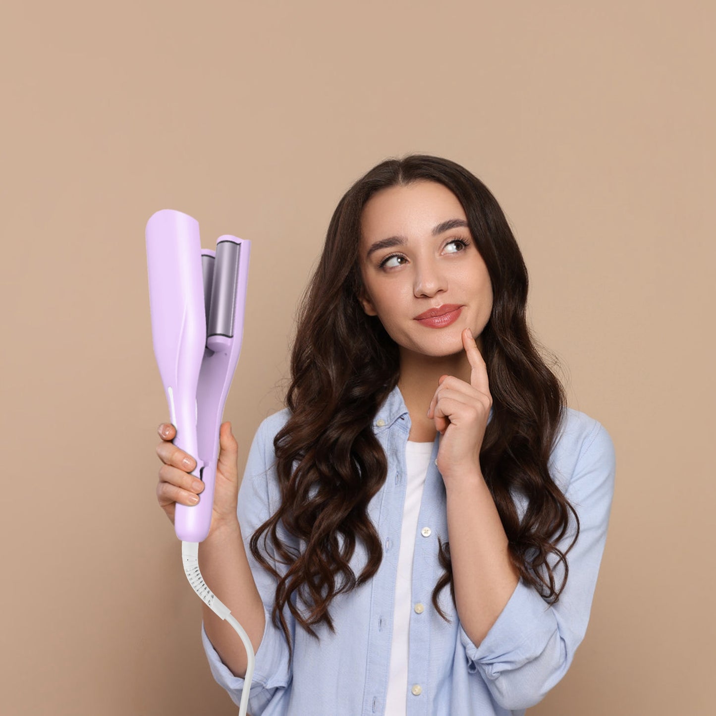 Ceramic Hair Waver Iron – 1.41" Barrel, 5 Temps