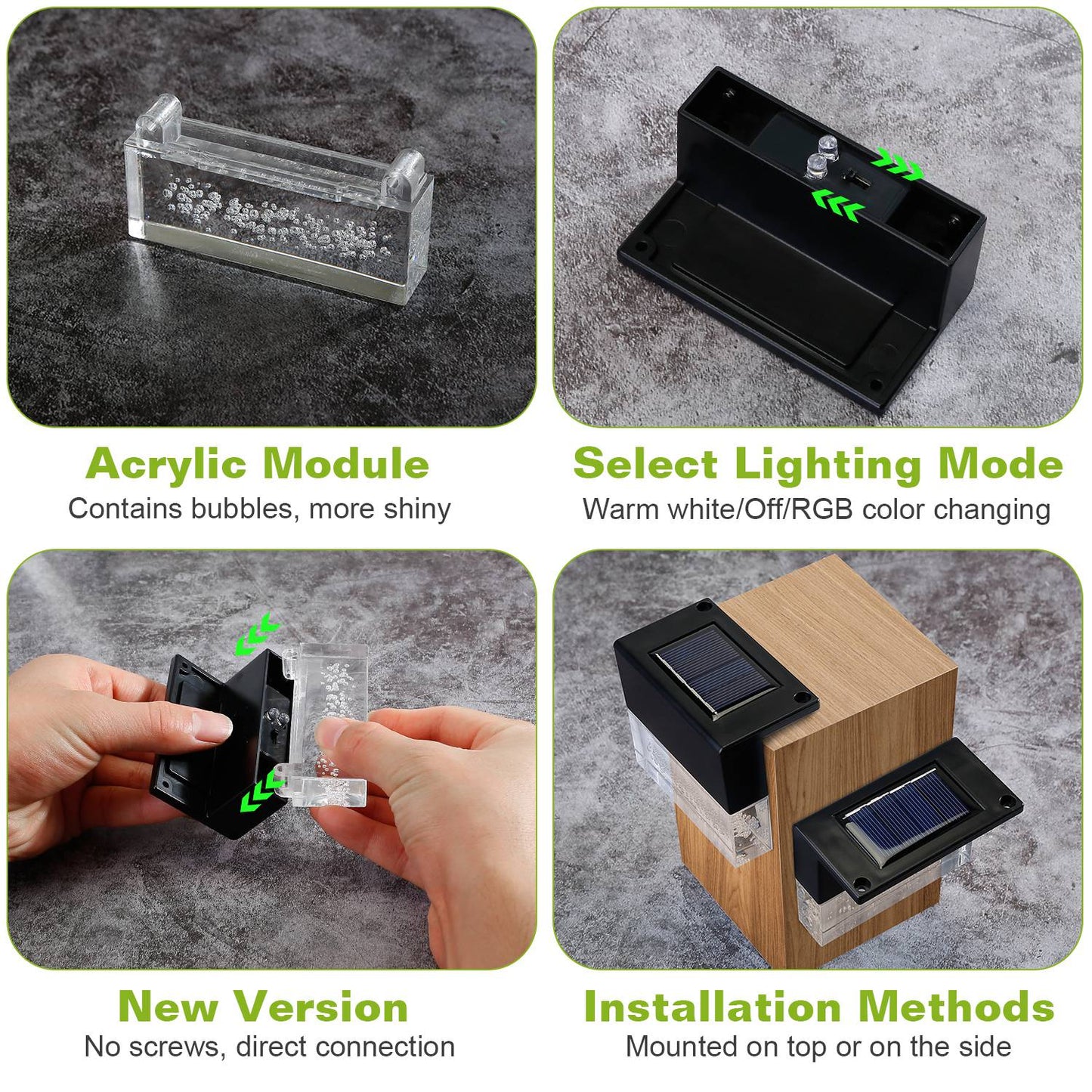 Solar Deck Lights 6-Pack with Acrylic Bubble Design