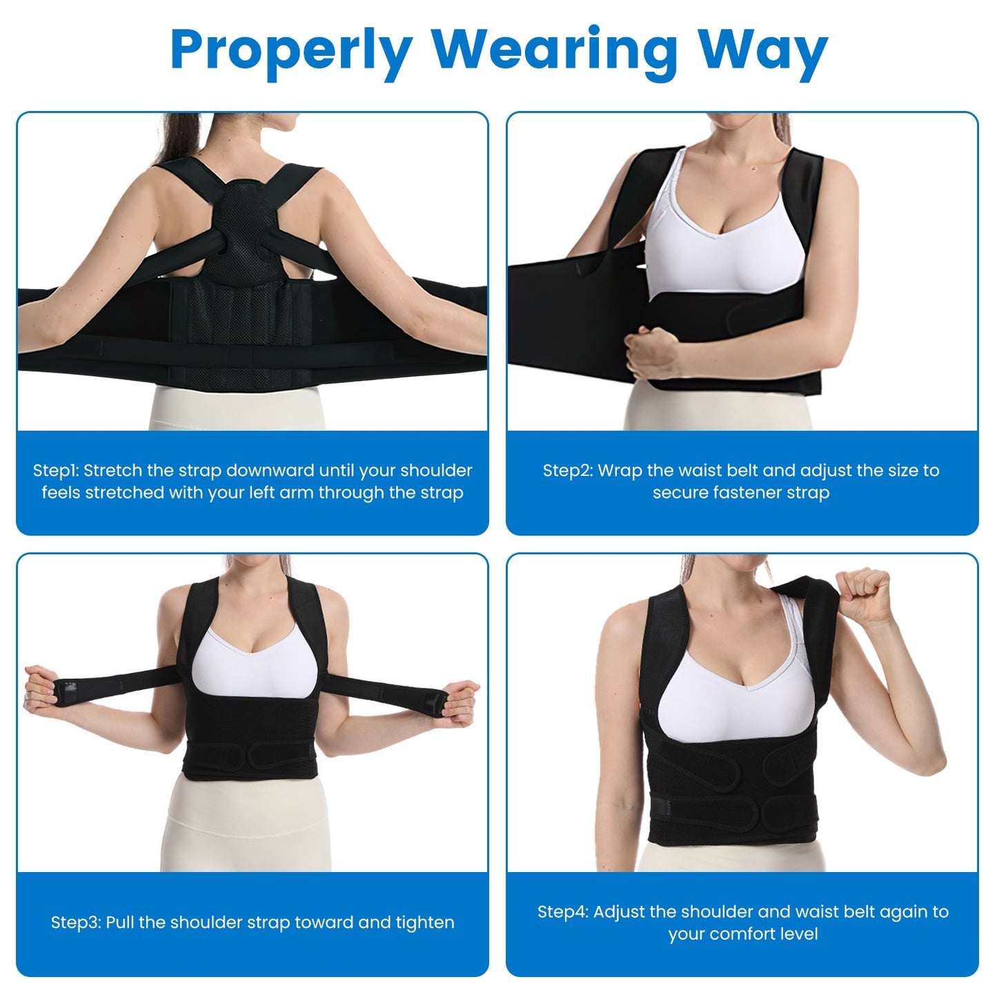 Unisex Posture Support Brace for Daily Wear