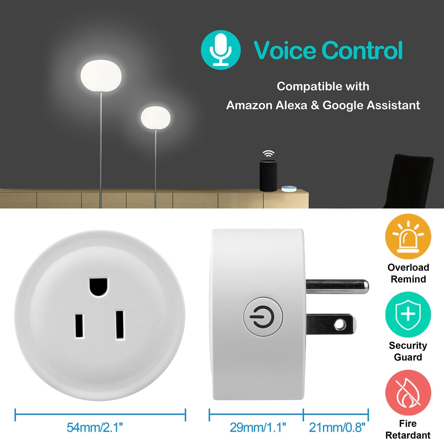 Smart Plug with WiFi and Voice Control for Alexa & Google