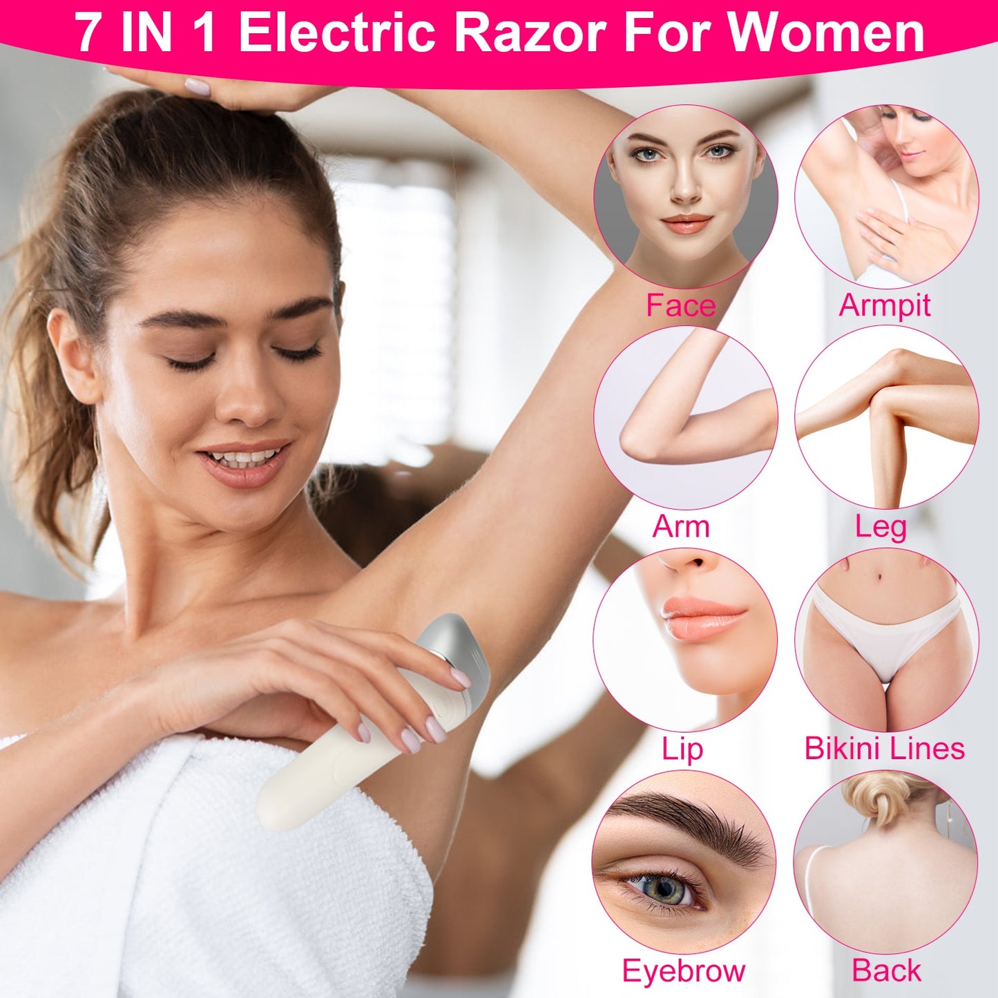 7 In 1 Electric Razor for Women Lady Hair Removal
