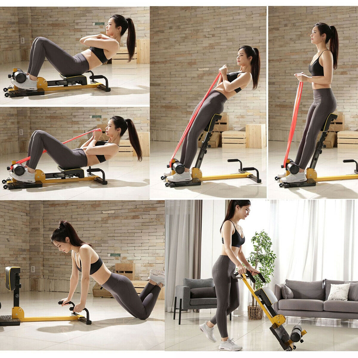 8-in-1 Multifunctional Sissy Squat Bench with Adjustable Height