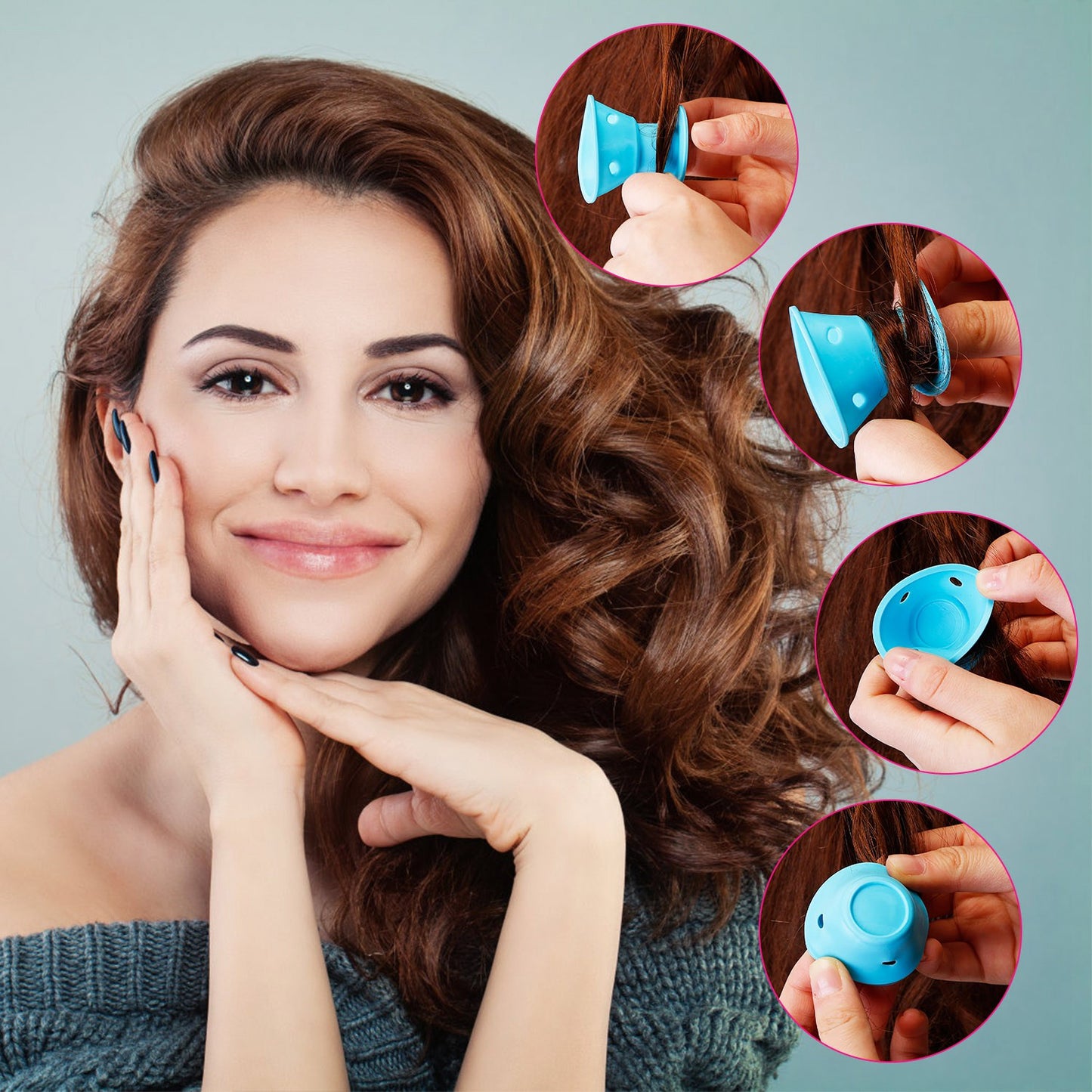 40Pcs Silicone No-Heat Hair Curlers