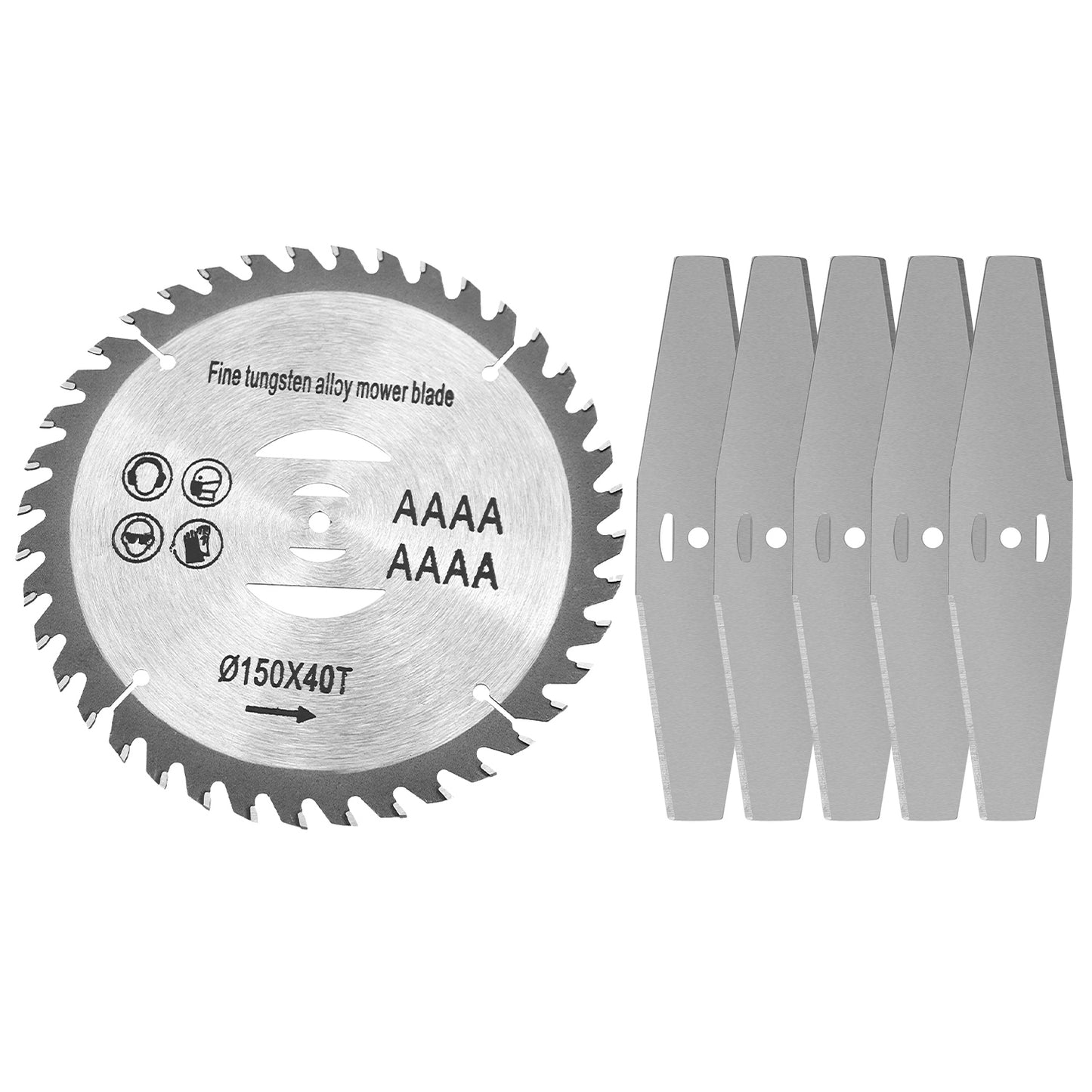 Weed Trimmer Blade Set - 6 Piece High Carbon Steel Attachment