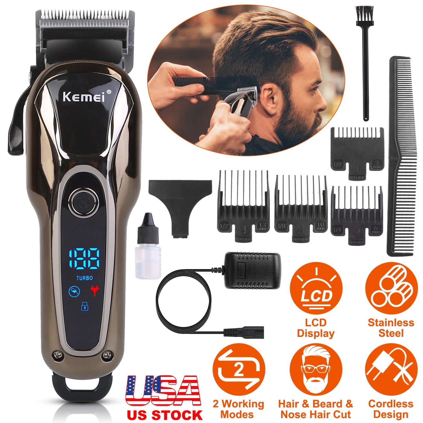 Premium Cordless Electric Hair Clipper