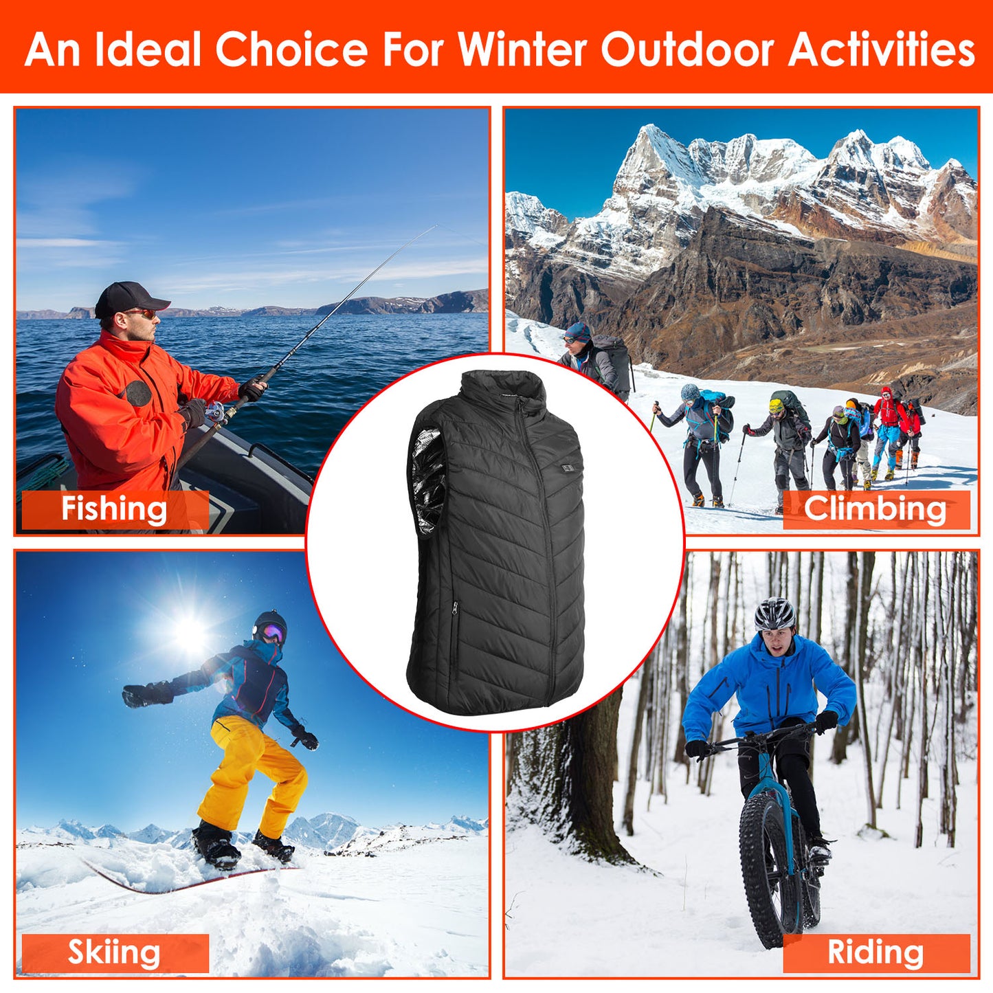 Heated Vest Electric USB Jacket Men Women