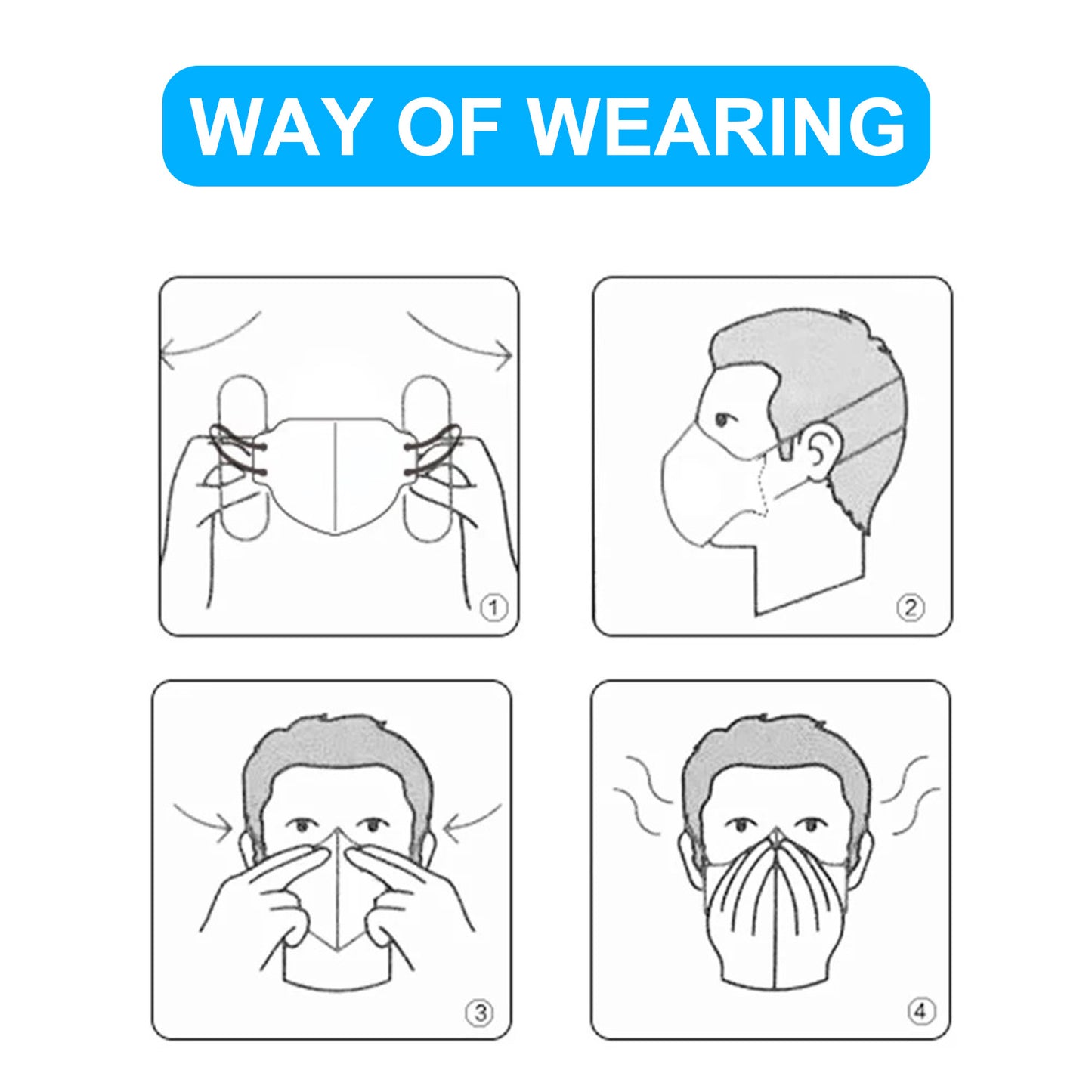 10Pcs Disposable KN95 Protective Face Mask