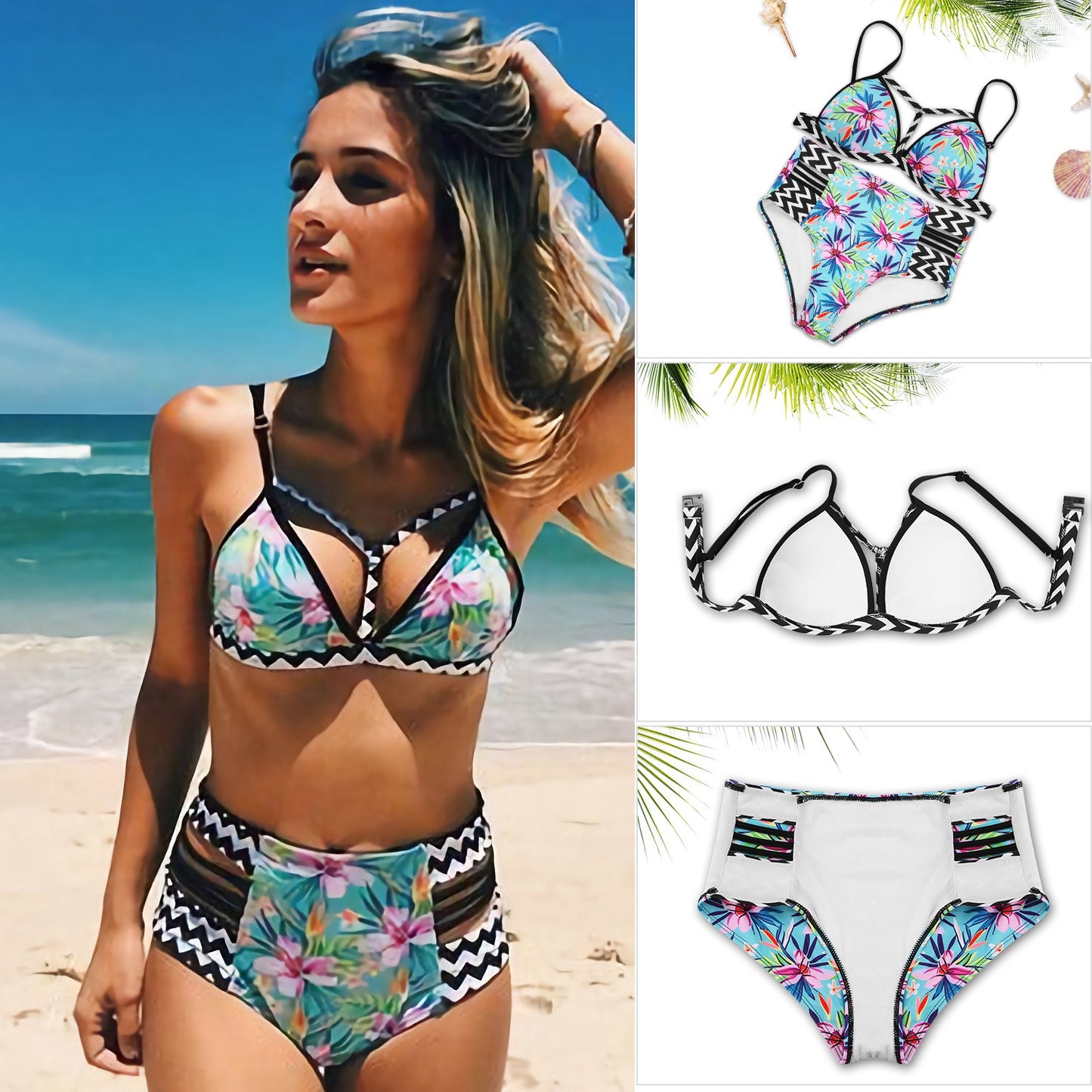 Bikini Sets Two Pieces High-Waist Swimwear