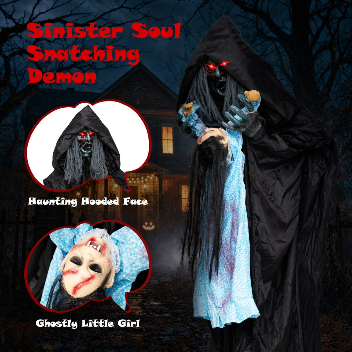Animated Halloween Soul Sucker Decoration 7.2 ft Tall