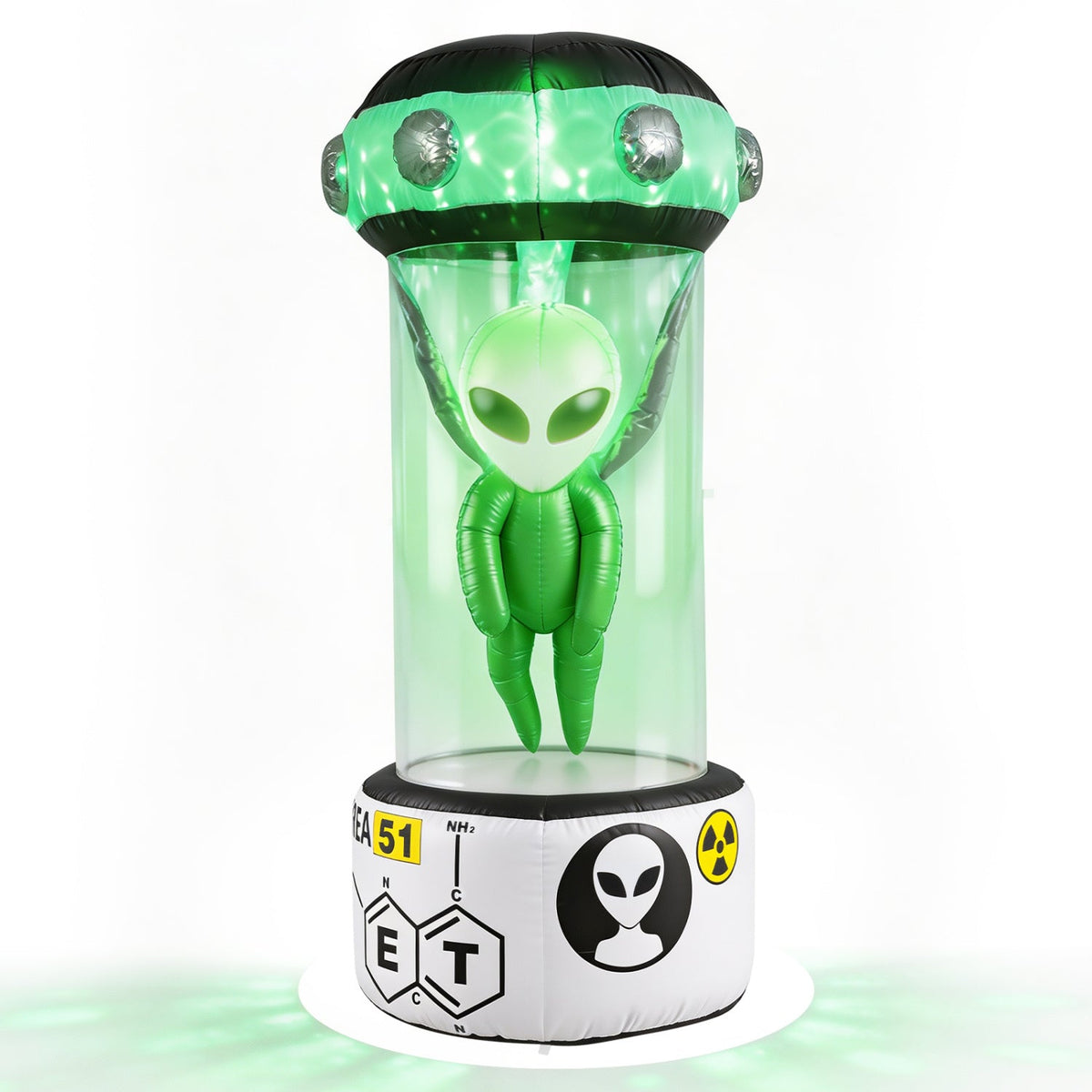 Halloween Inflatable Alien with Rotating Green Lights 7.4 FT