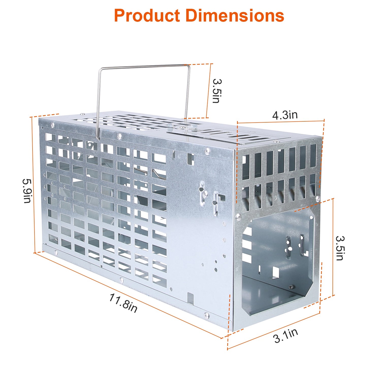 Humane Live Mouse Trap - Reusable Metal Cage with Dual Doors