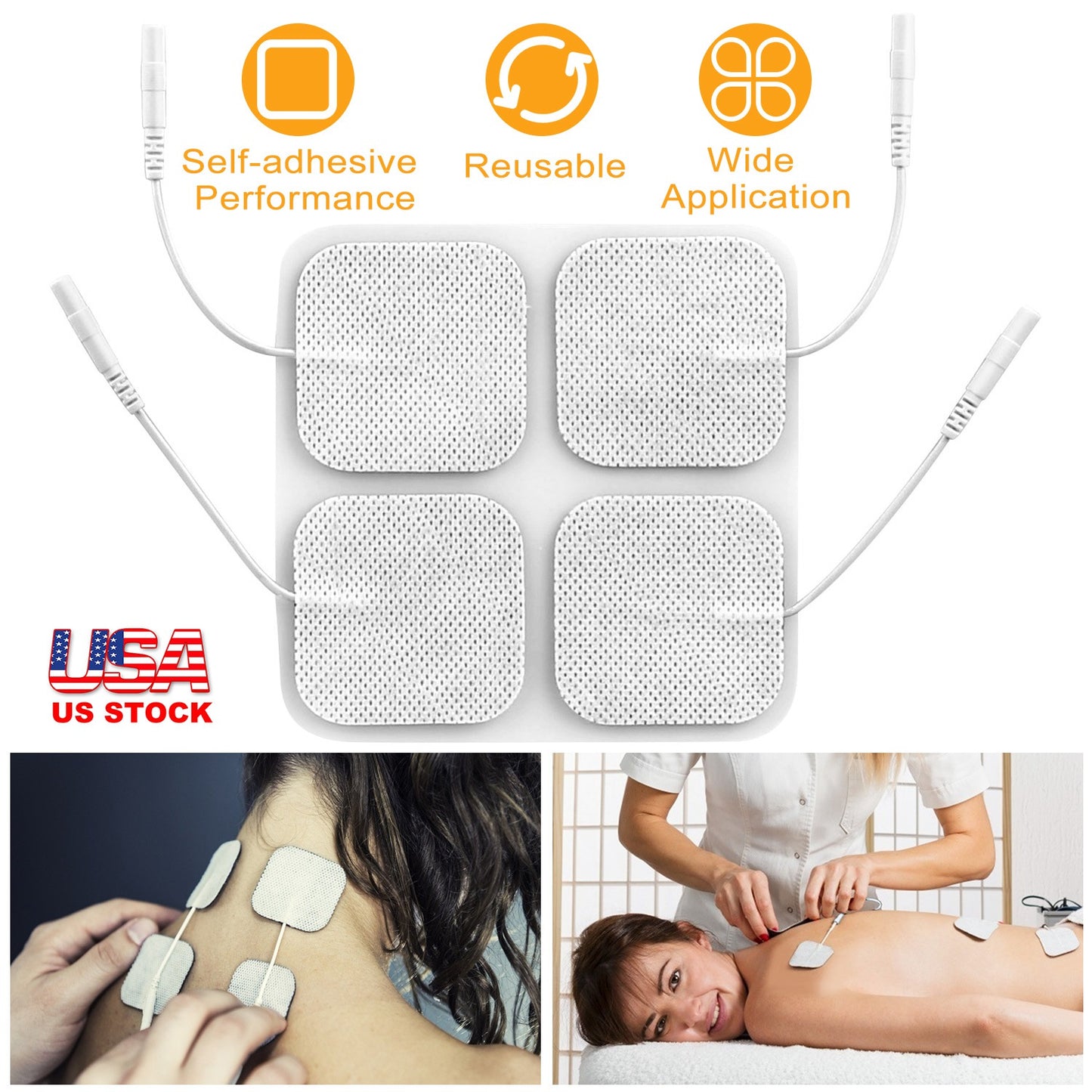4Pcs Reusable Replacement Electrode Pads