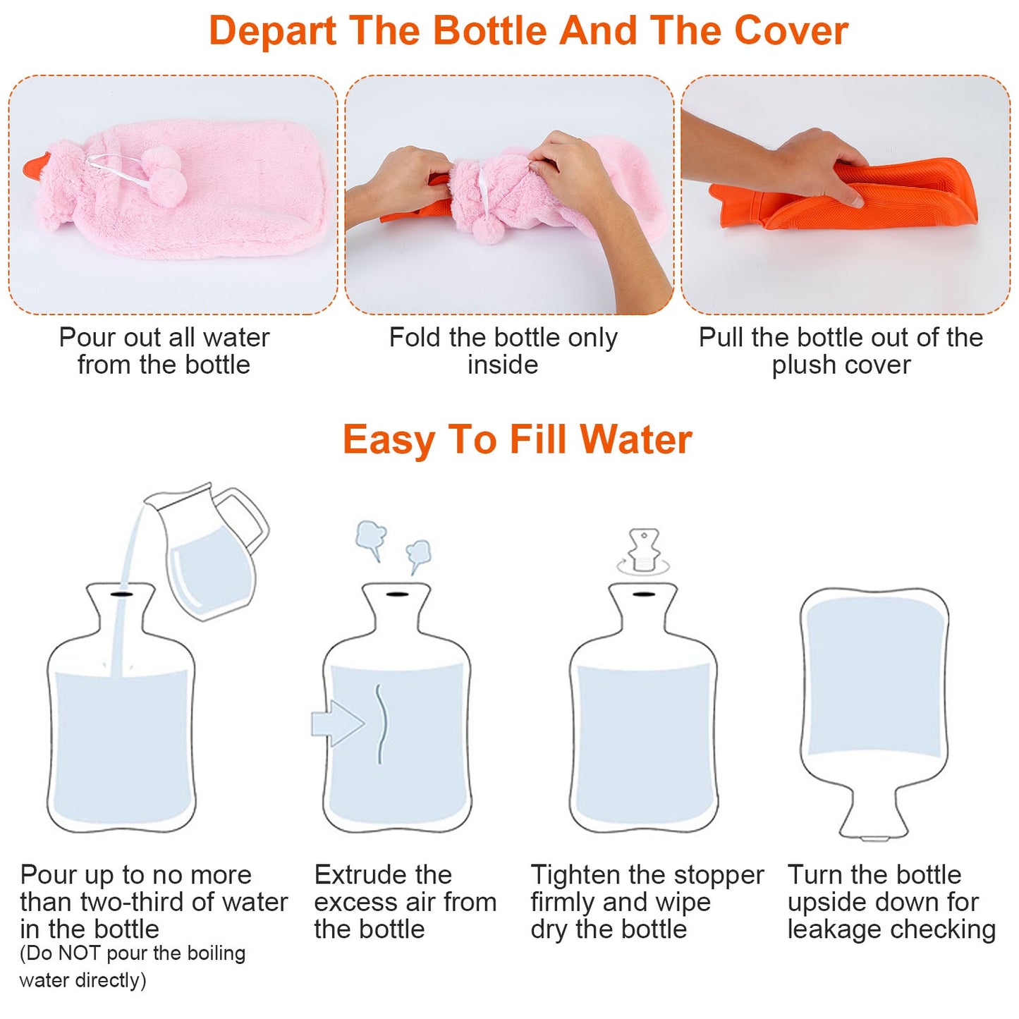 2L Hot Water Bottle w/ Plush Cover