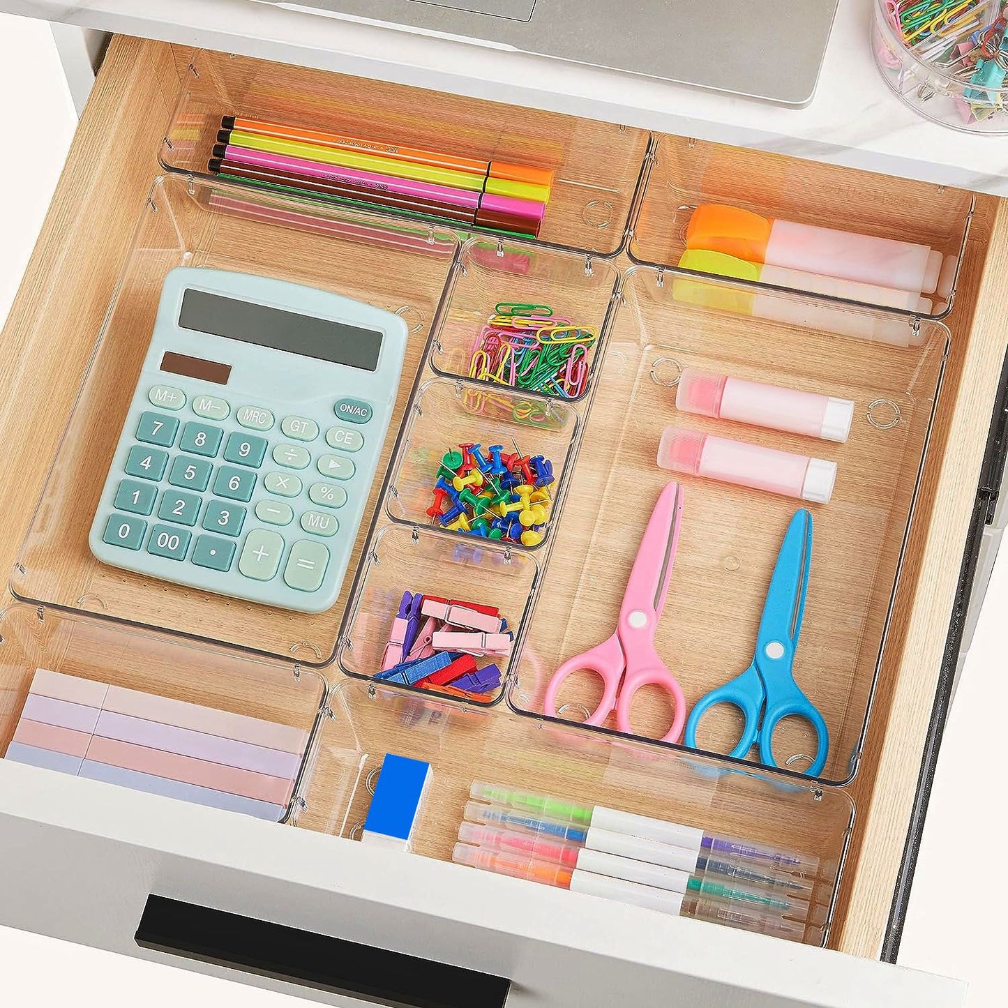 Clear Drawer Organizers Set - 25 Piece Storage Bins