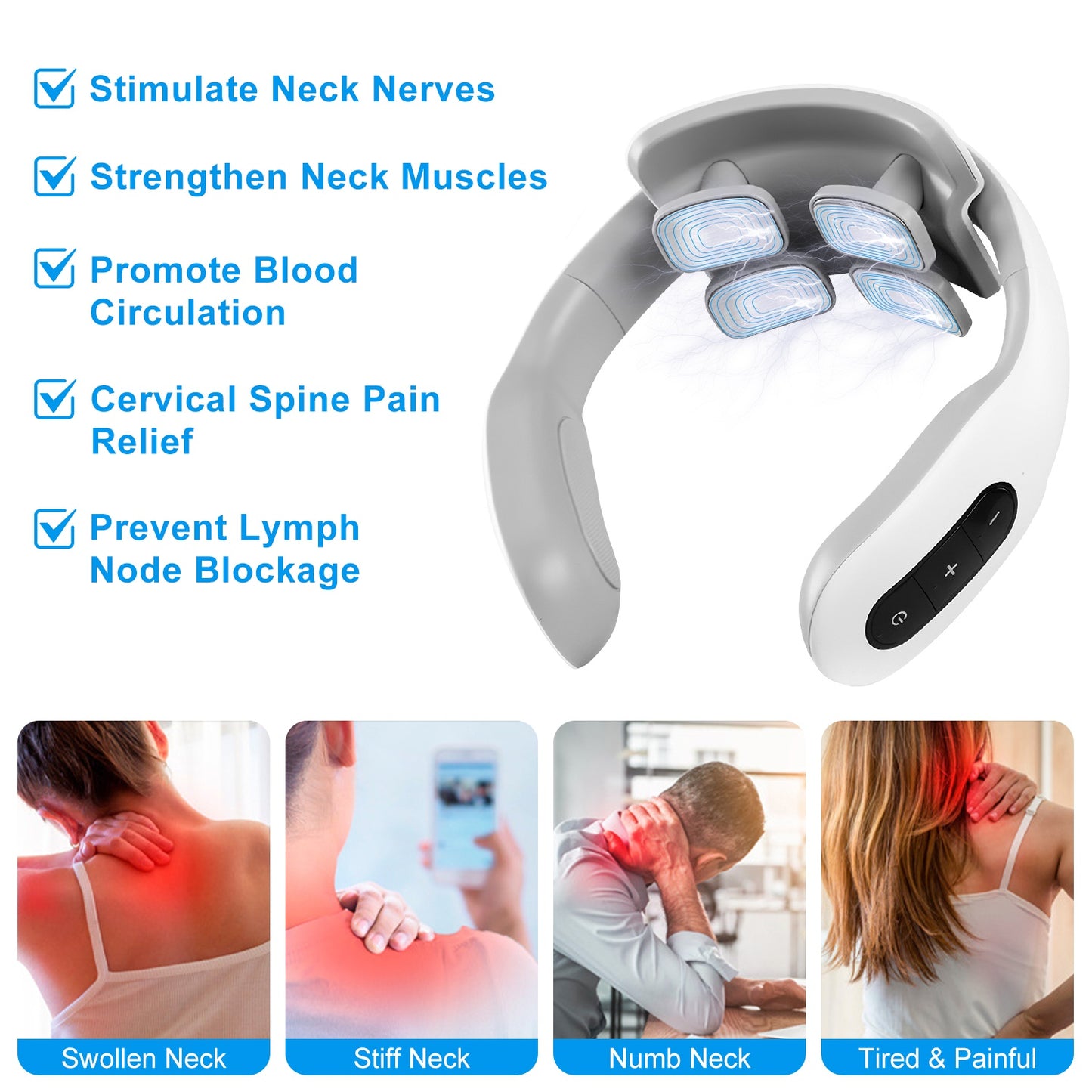 4 Head EMS Neck Massager