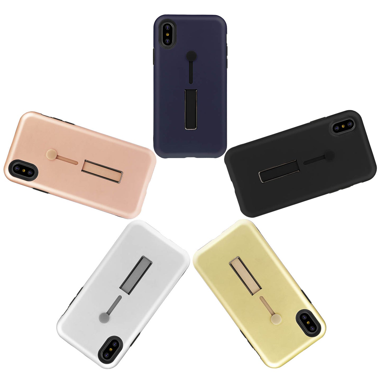 iPhone X Case with Finger Strap and Kickstand