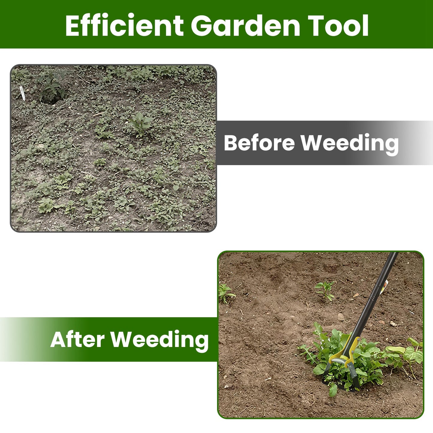 Adjustable Stirrup Hoe 46" Push-Pull Garden Weeder Tool
