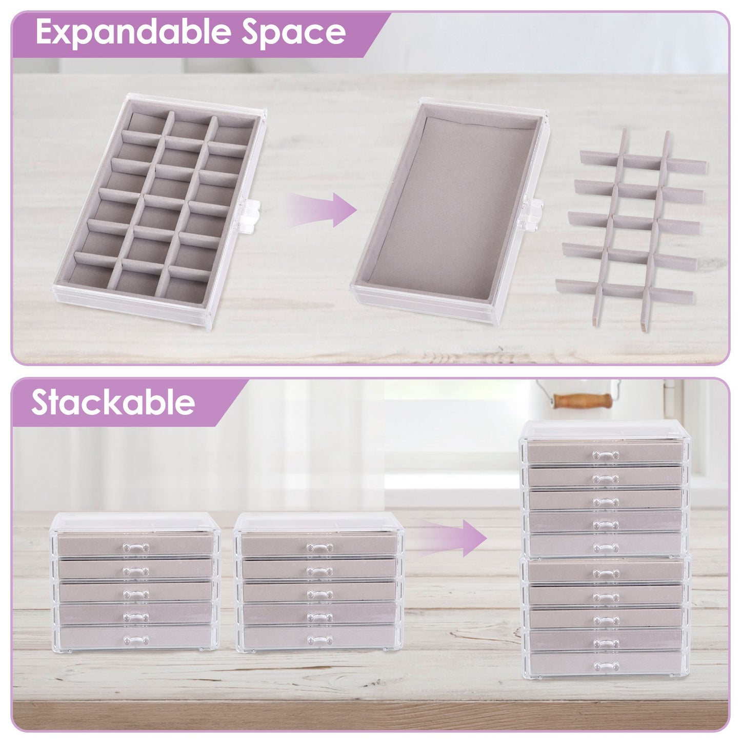 Clear Acrylic Jewelry Box Organizer
