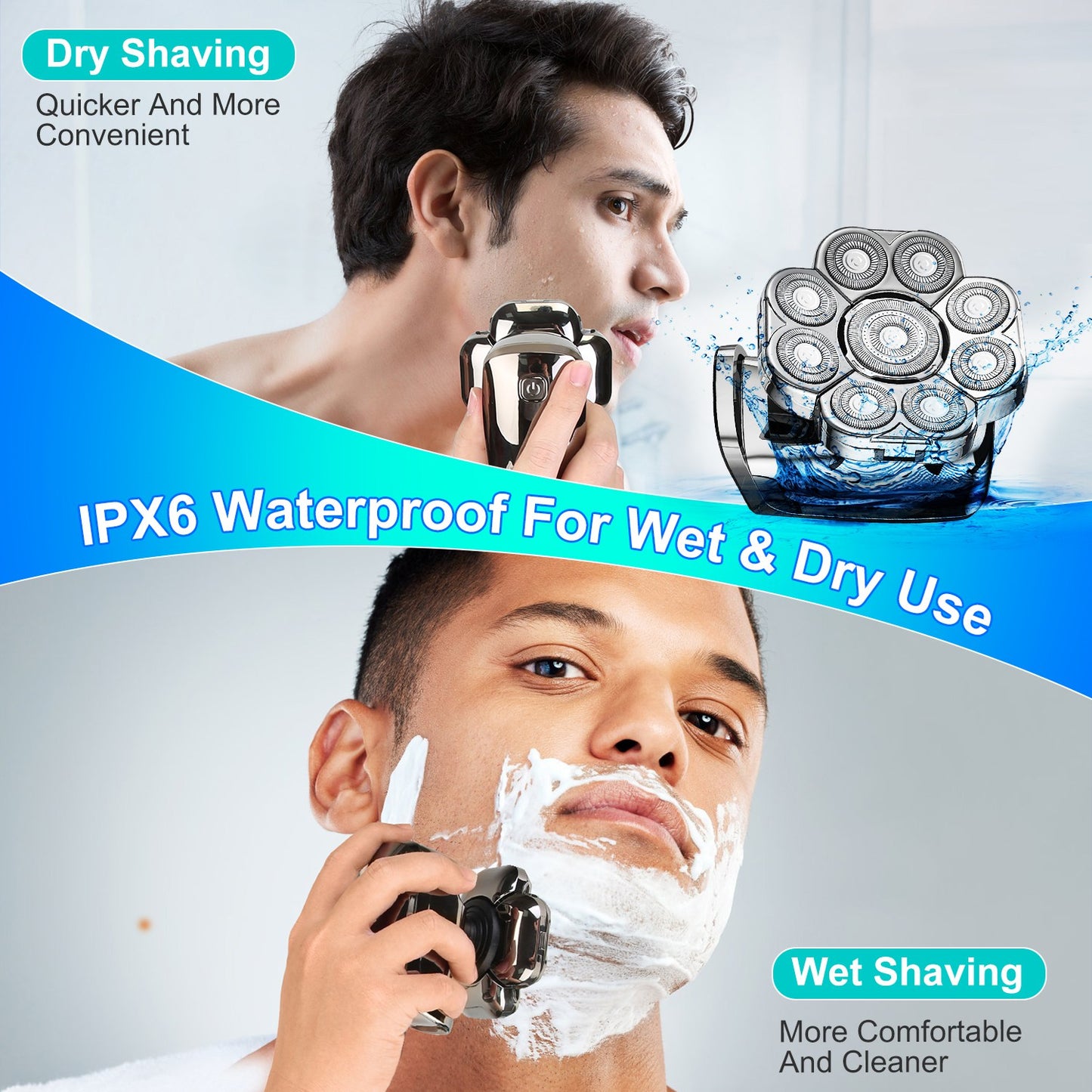 6-in-1 Electric Head Shaver for Men