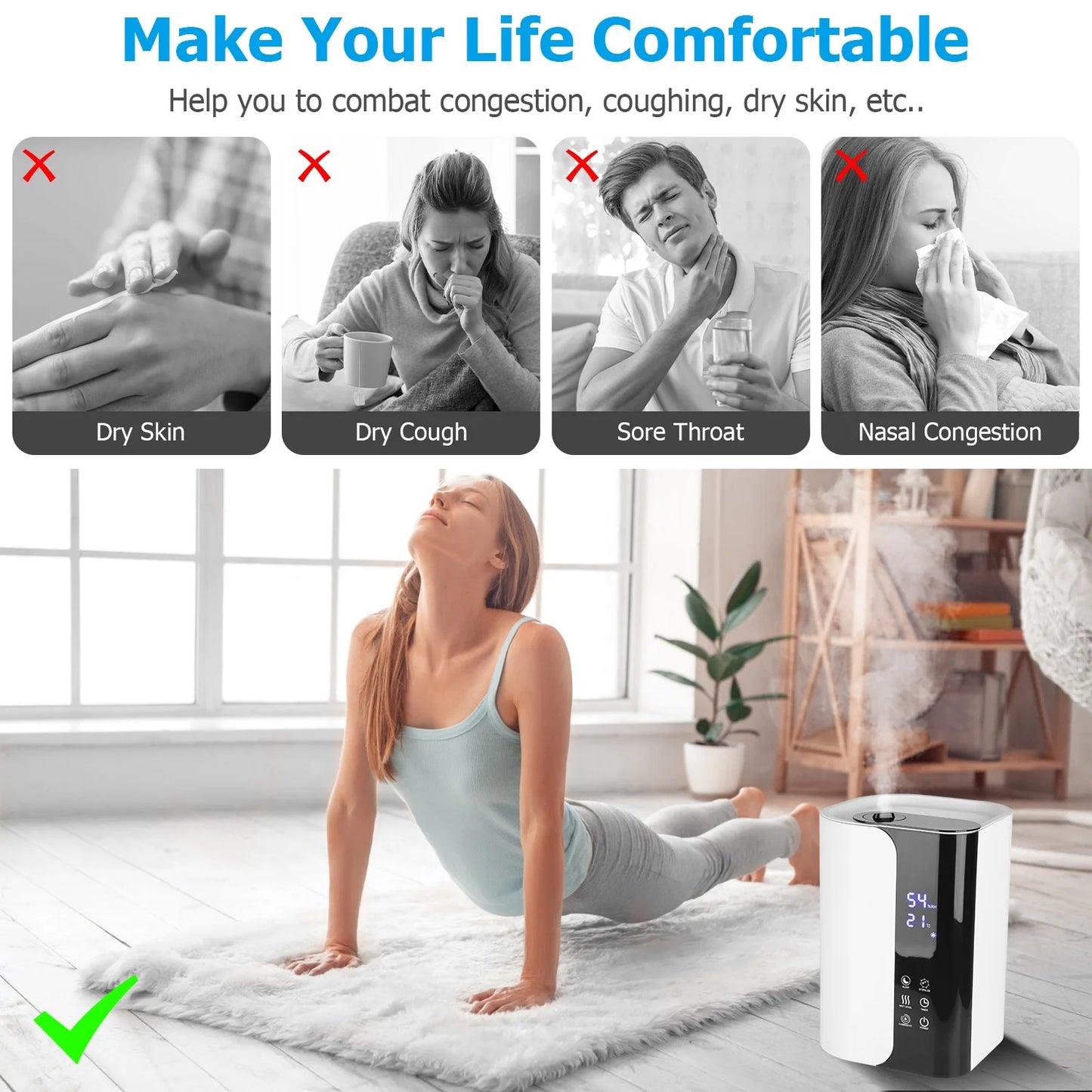 5L Mist Humidifier With Essential Oils Diffuser