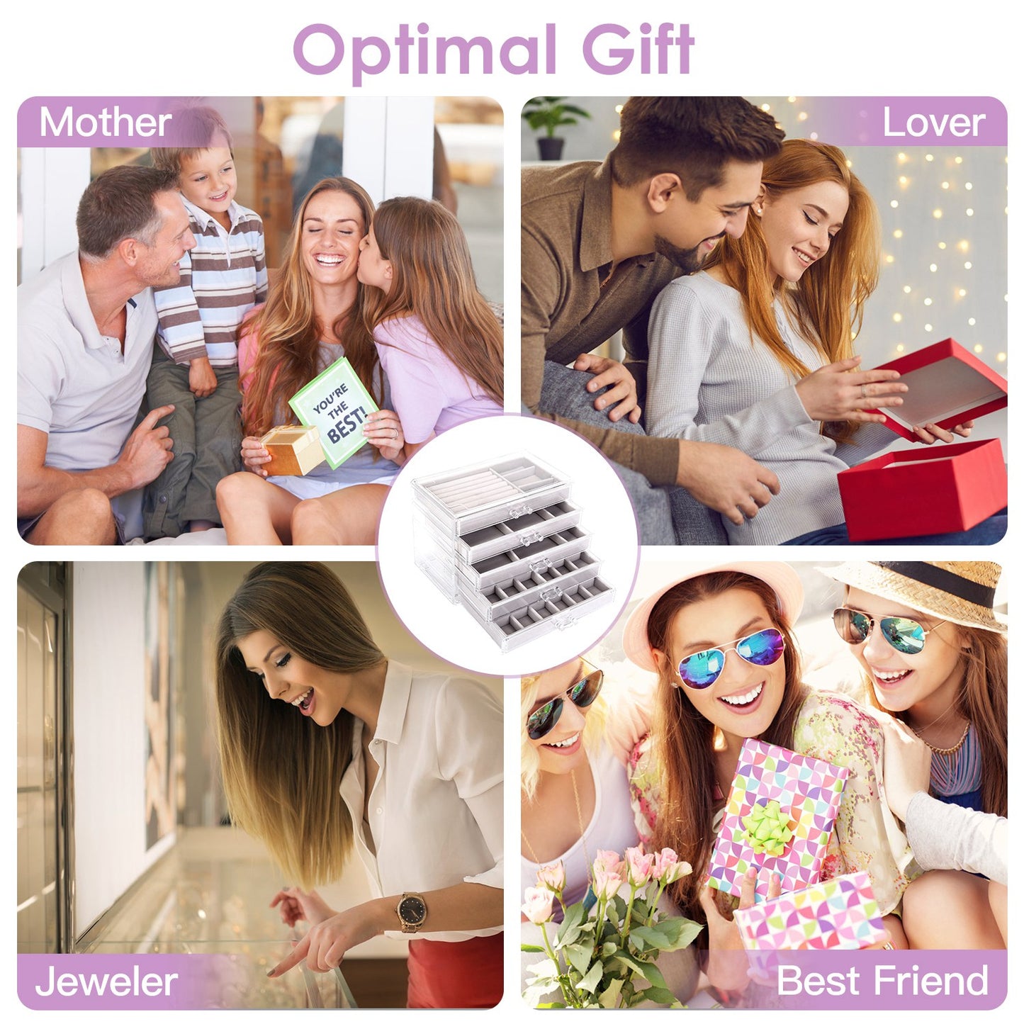 Clear Acrylic Jewelry Box Organizer