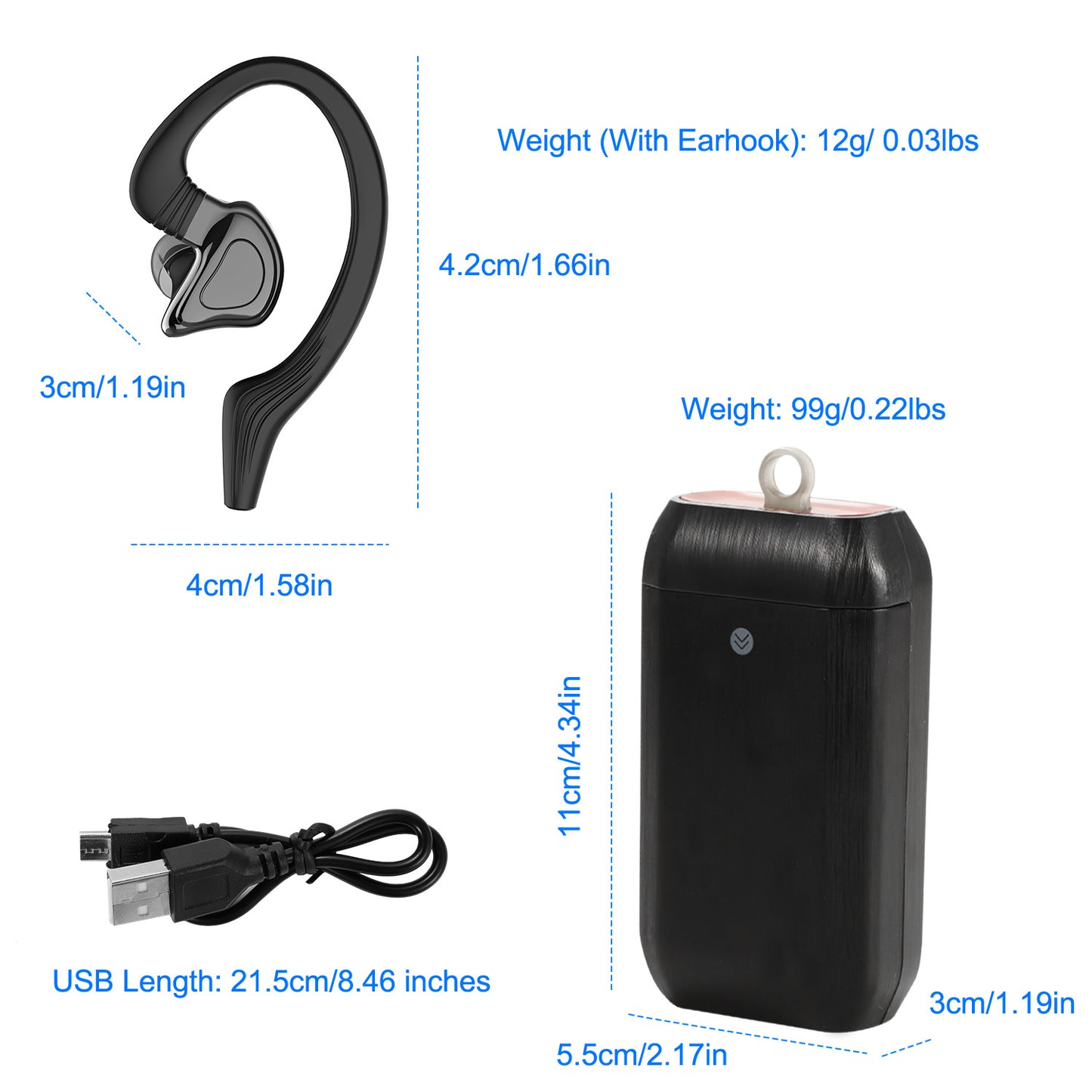 True Wireless Earbuds with Charging Dock and IPX4 Waterproof