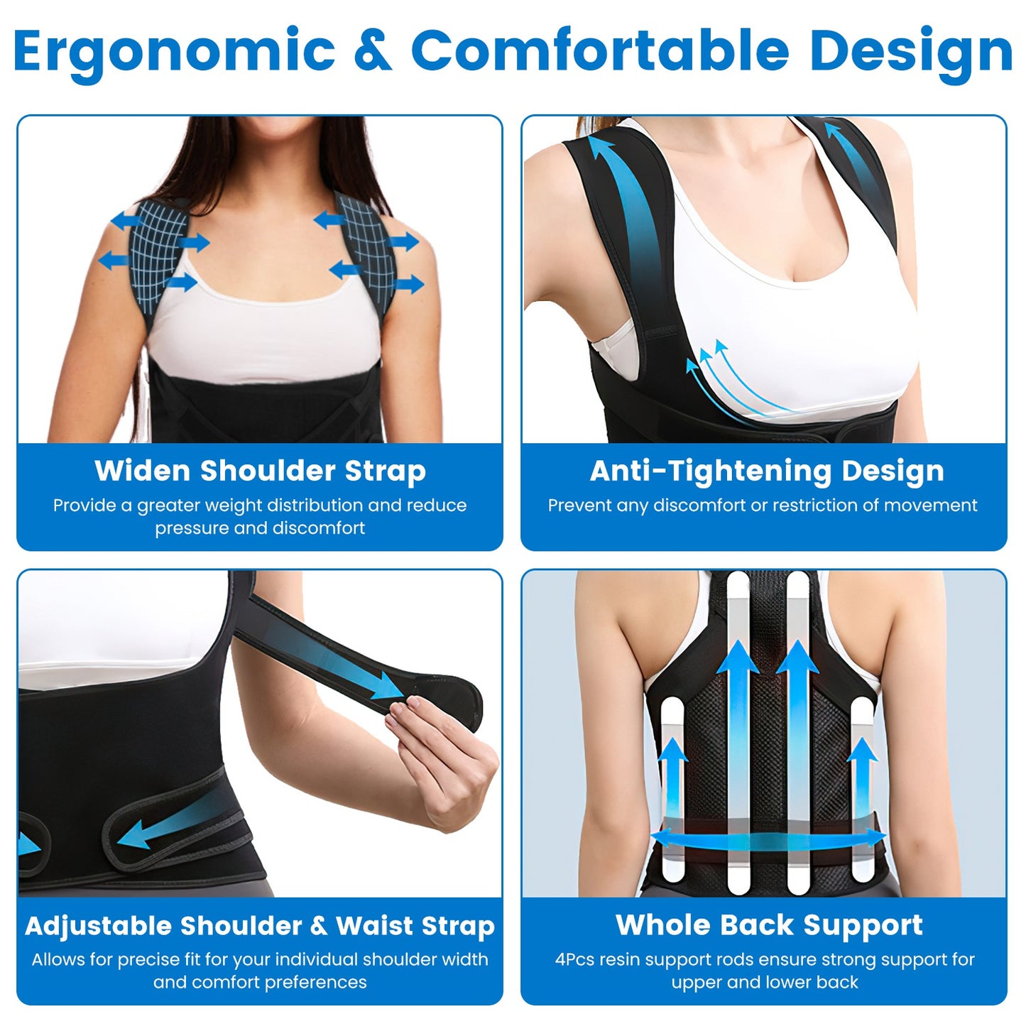 Unisex Posture Support Brace for Daily Wear