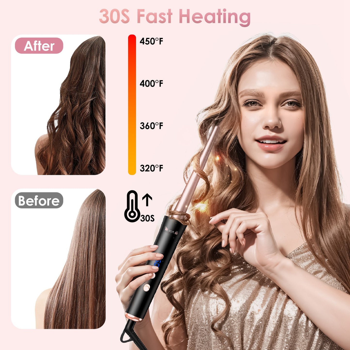 5 in 1 Curling Wand Hair Curling Iron Brush Hair