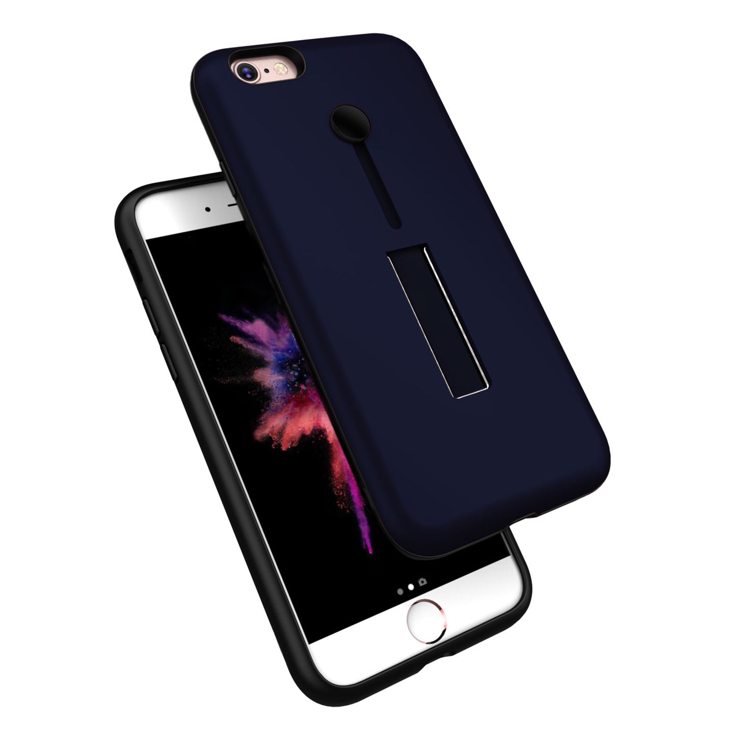 iPhone 8 Case with Finger Strap and Kickstand