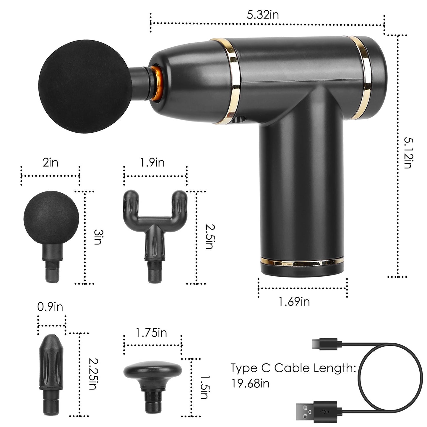 Percussion Massage Gun USB Type C