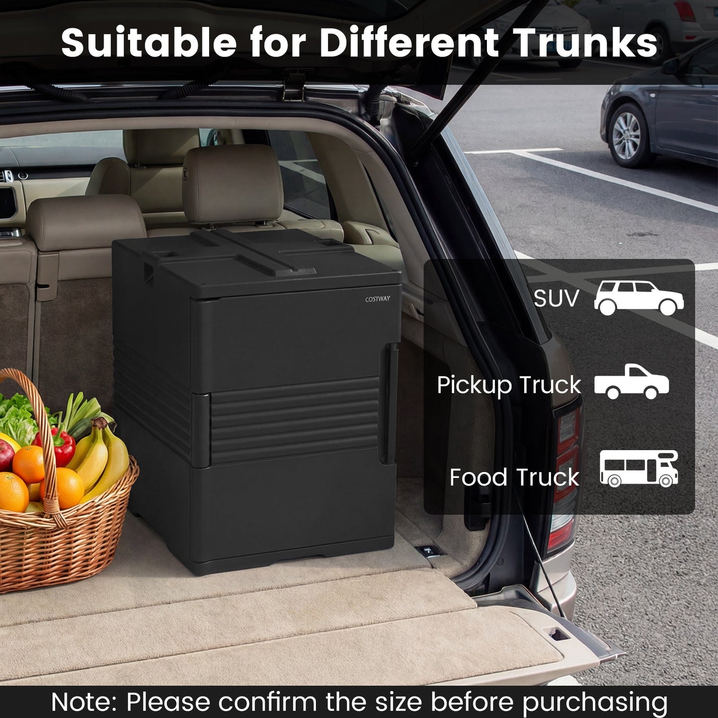 91 Qt Insulated Food Pan Carrier with Door Shafts-Black