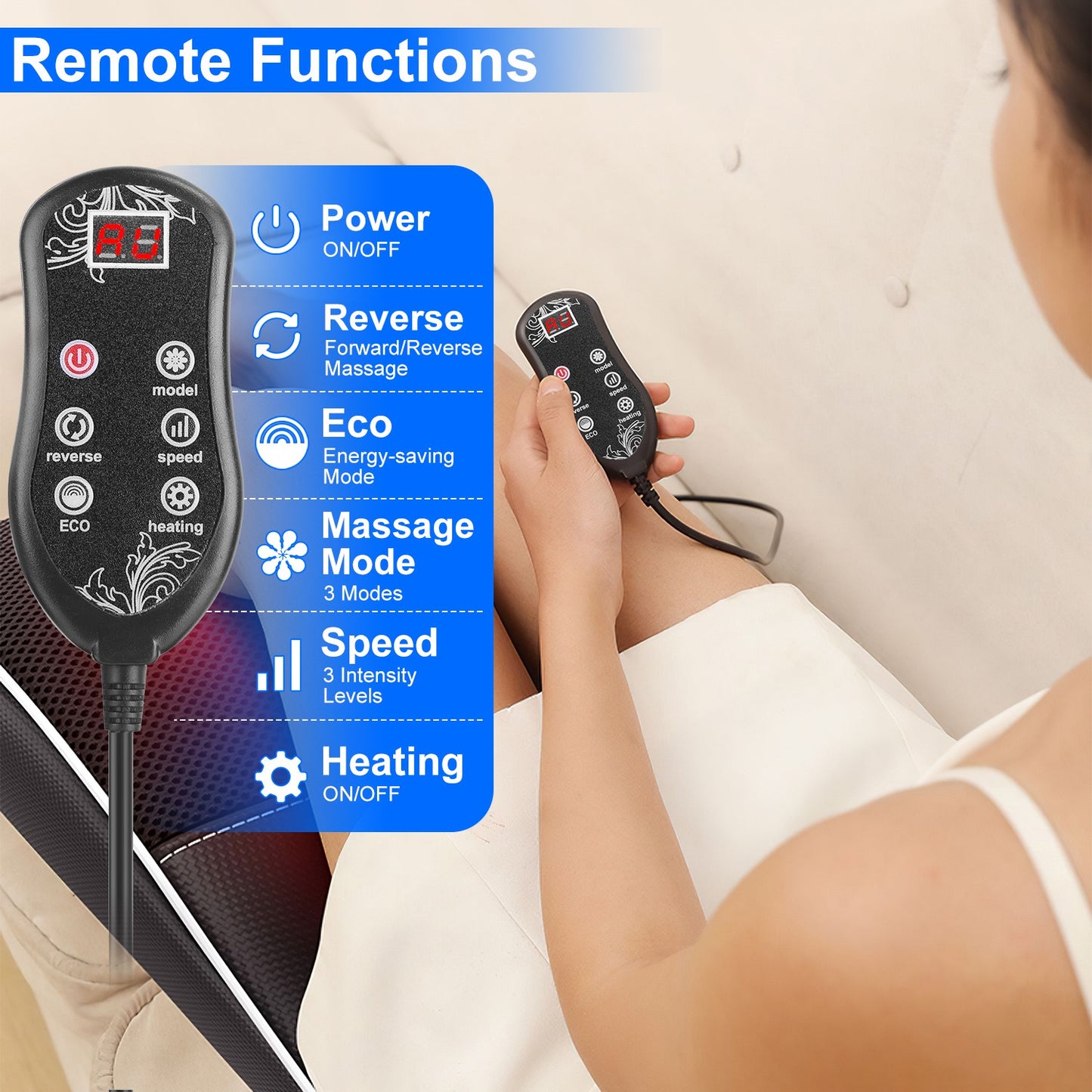 Heated Massage Pillow for Full Body Relief