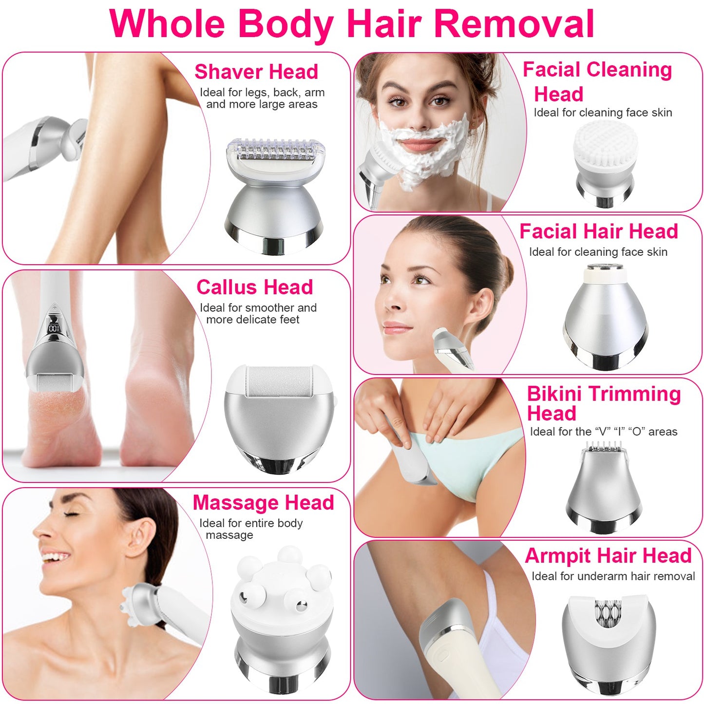 7 In 1 Electric Razor for Women Lady Hair Removal
