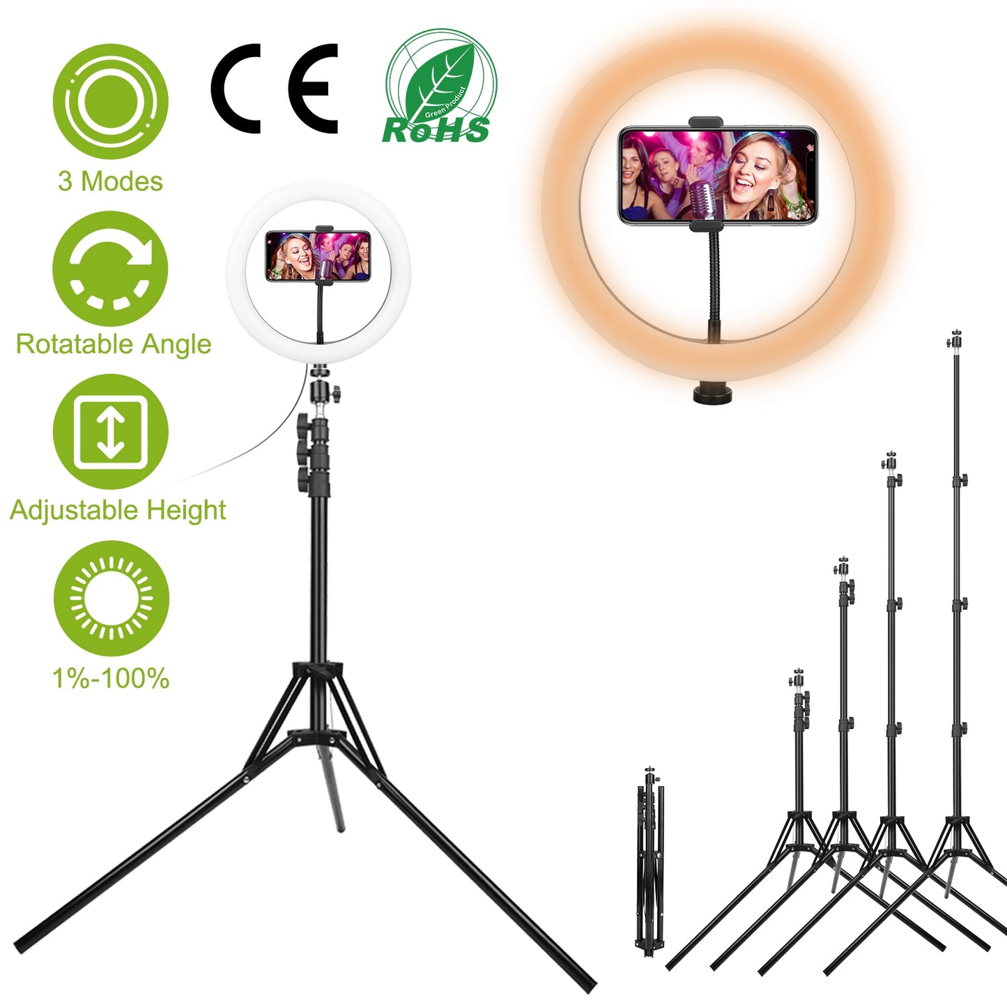 10in LED Adjustable Selfie Ring Light