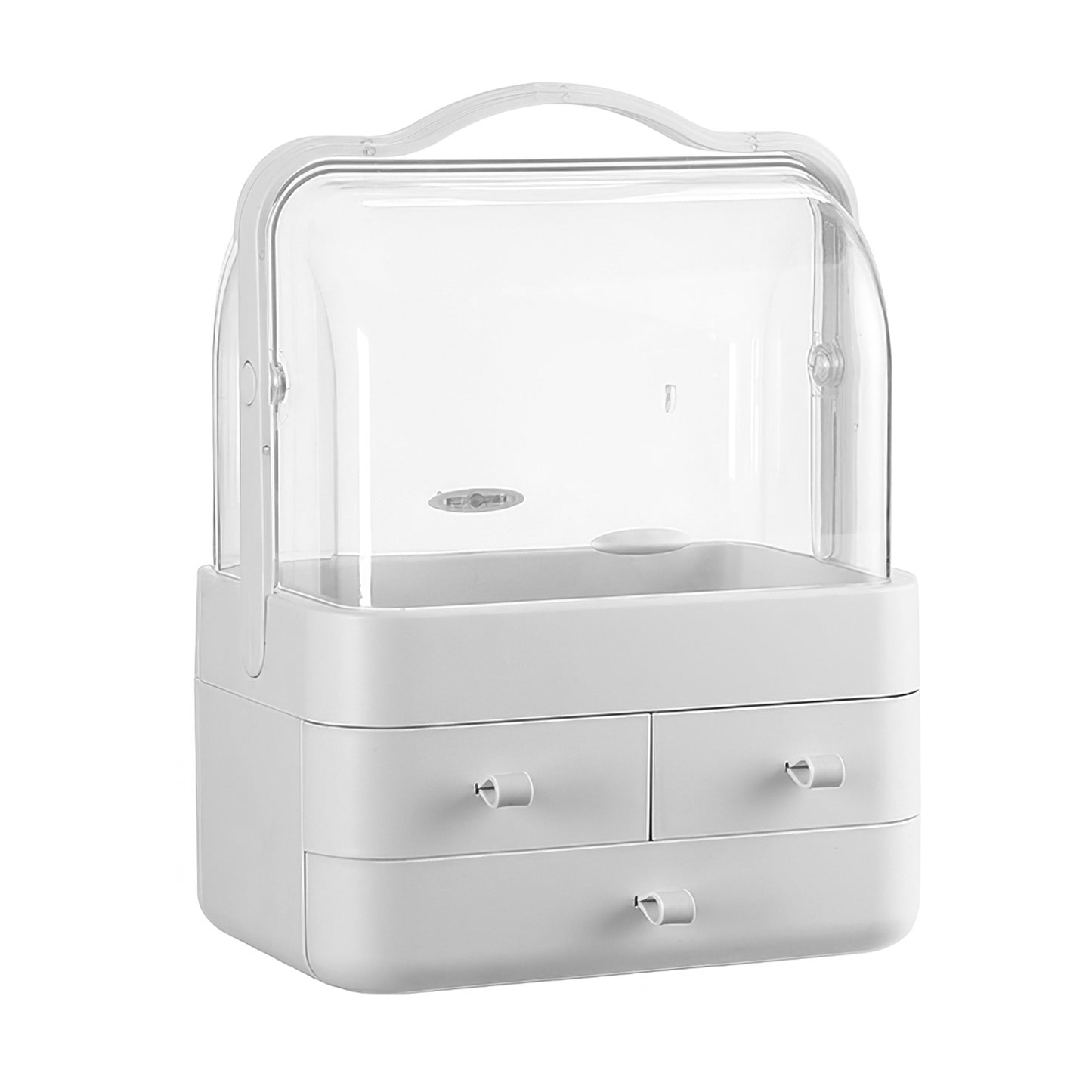 3-Tier Makeup Organizer with Dustproof Lid and Drawers