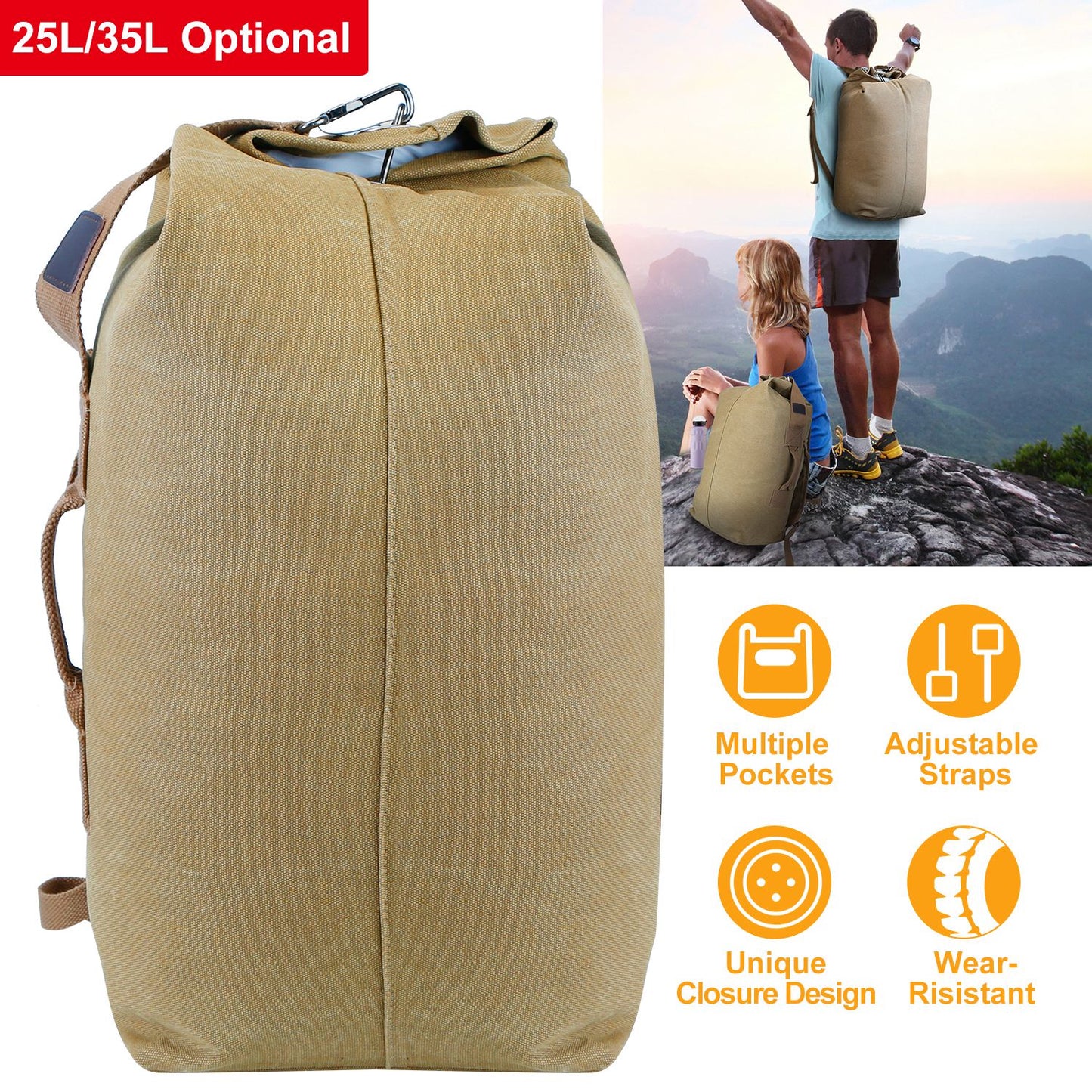 25L Travel Laptop Bag Camping Hiking