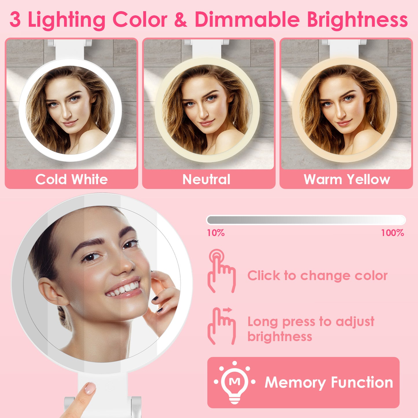 20X/1X Double-Sided Magnifying Makeup Mirror
