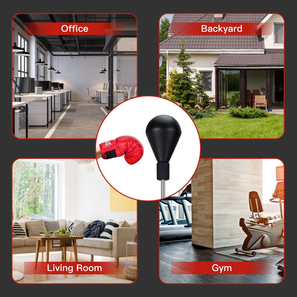 Adjustable Freestanding Punching Bag with Boxing Gloves