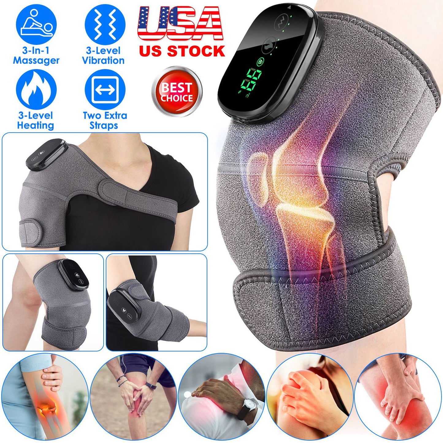 3-In-1 Heated Knee Massager